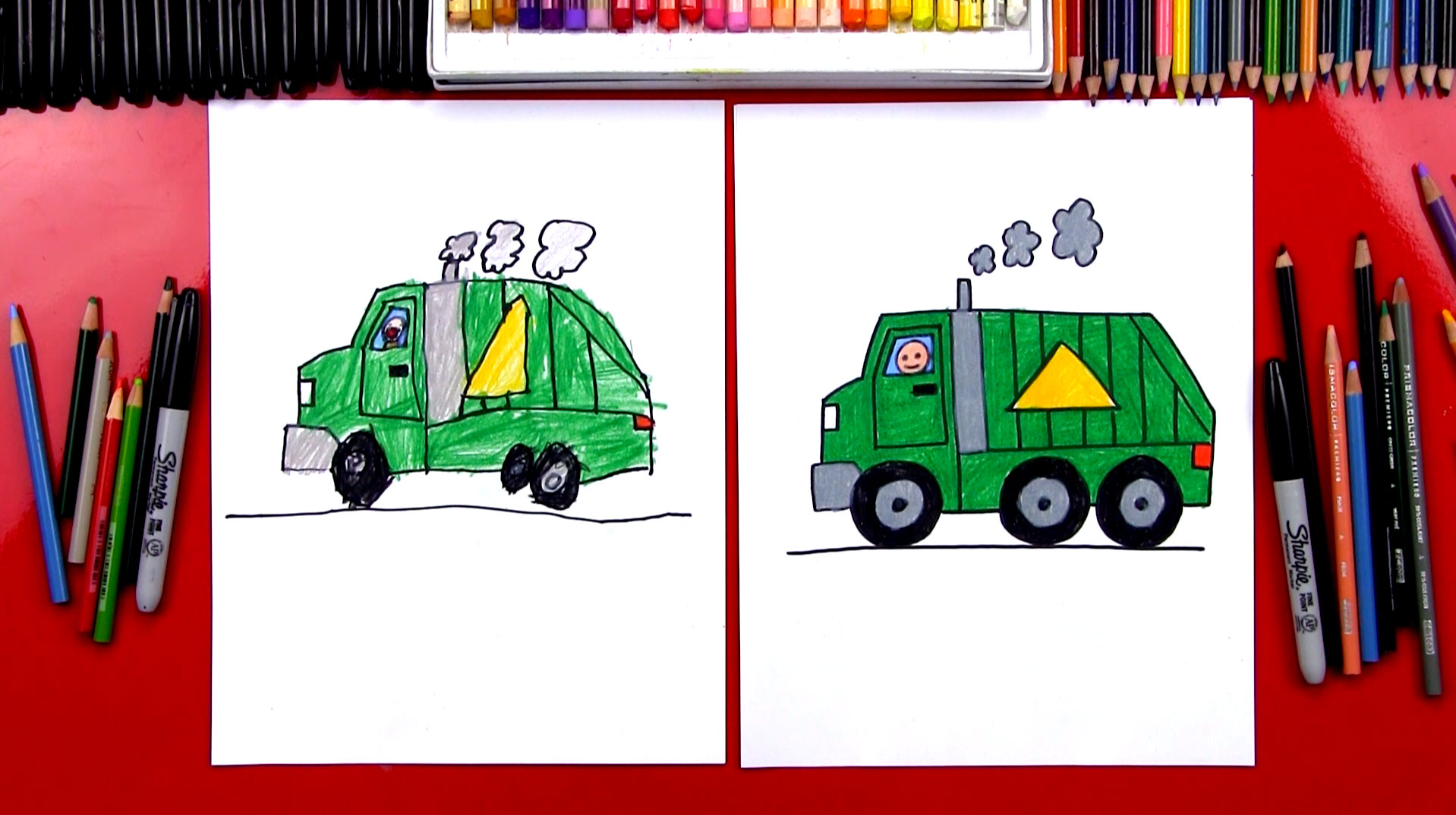 How To Draw A Garbage Truck - Art For Kids Hub