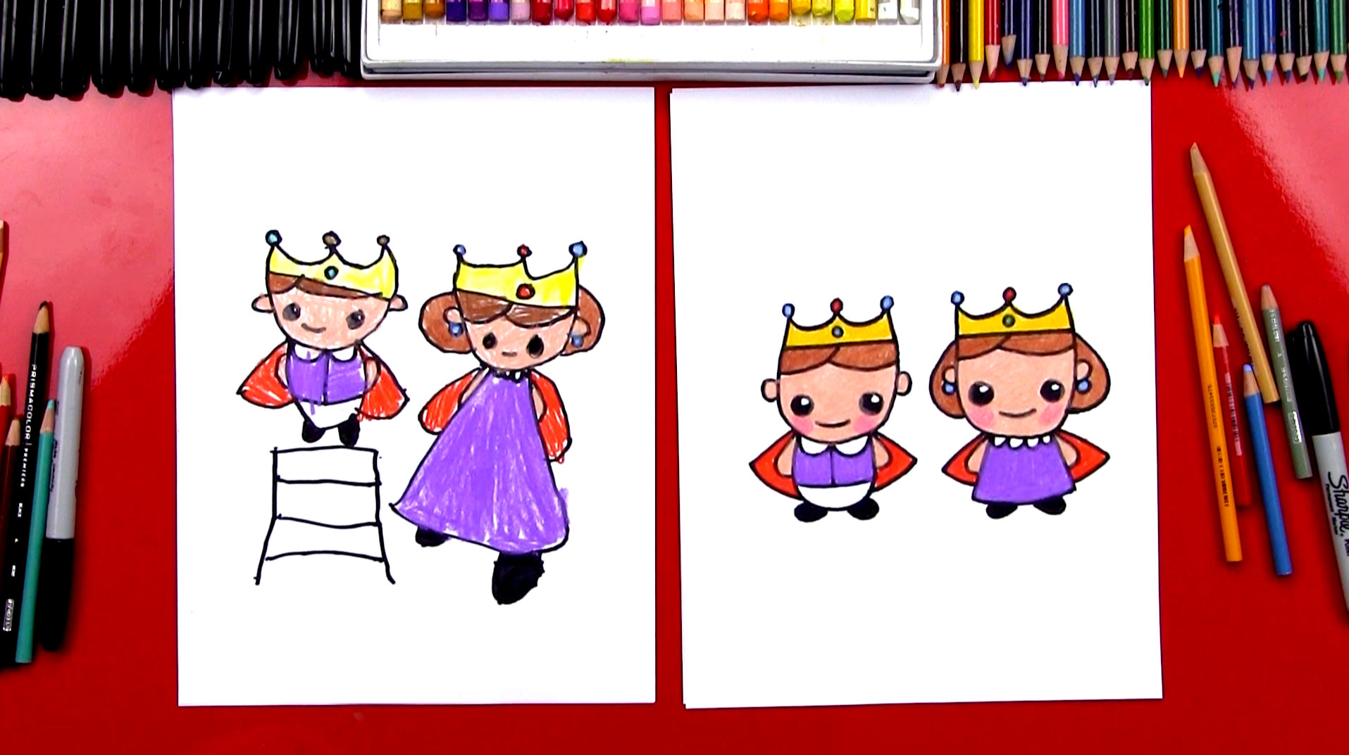 How To Draw A King And Queen - Art For Kids Hub 