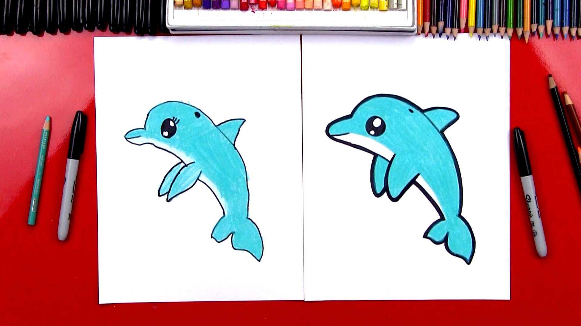 How to Draw a Dolphin Step by Step - Art by Ro