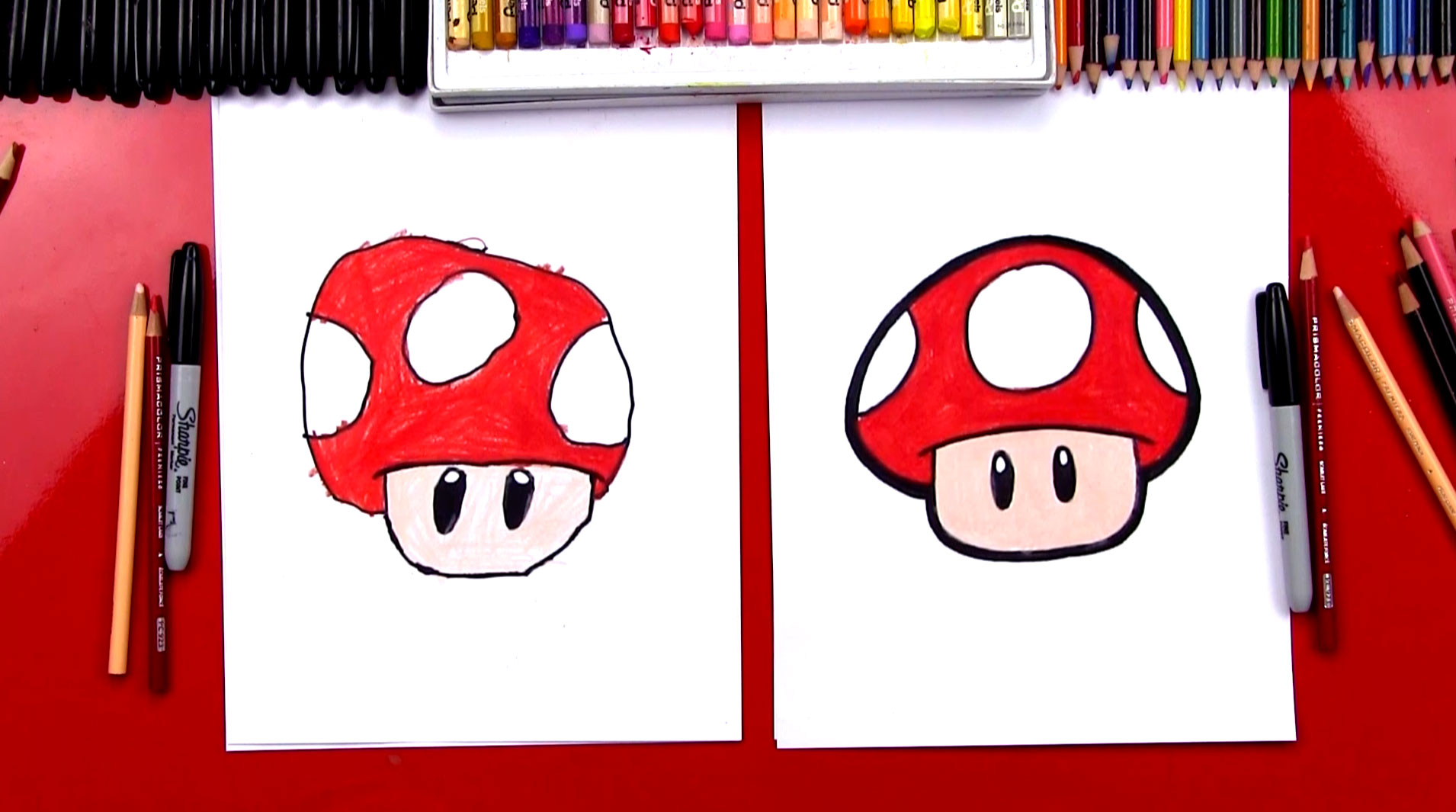 How To Draw A Mario Mushroom Art For Kids Hub