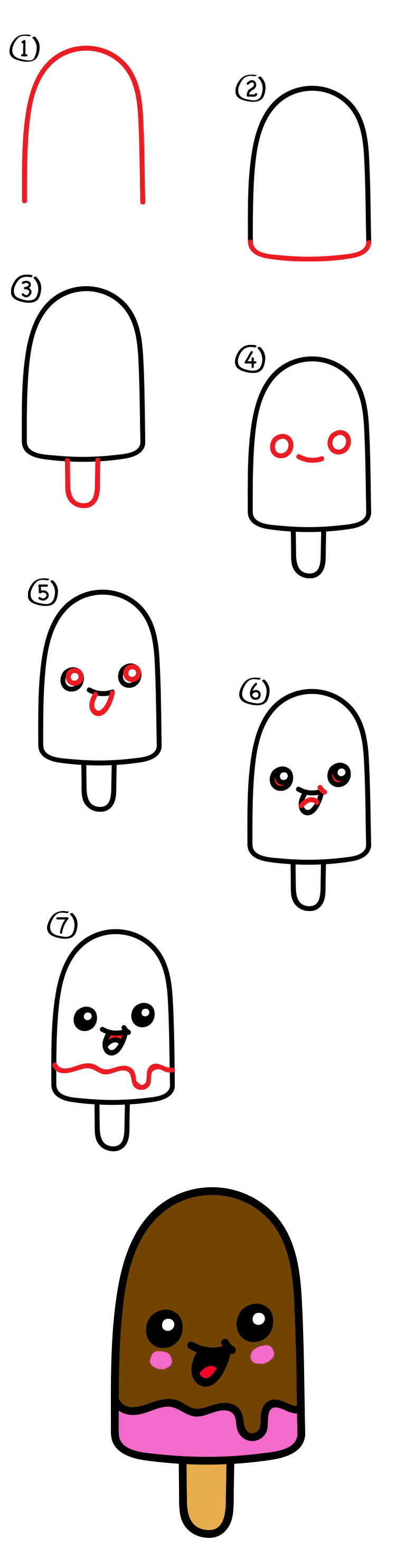 How To Draw A Cartoon Popsicle - Art For Kids Hub