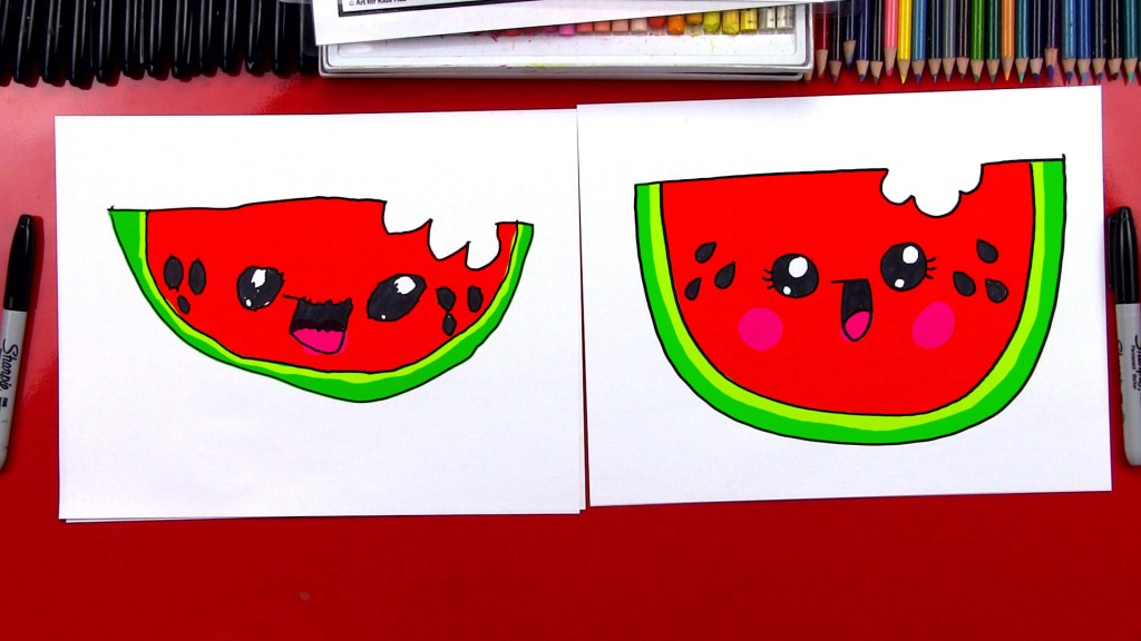 Free Printable Watermelon Coloring Page - Made with HAPPY
