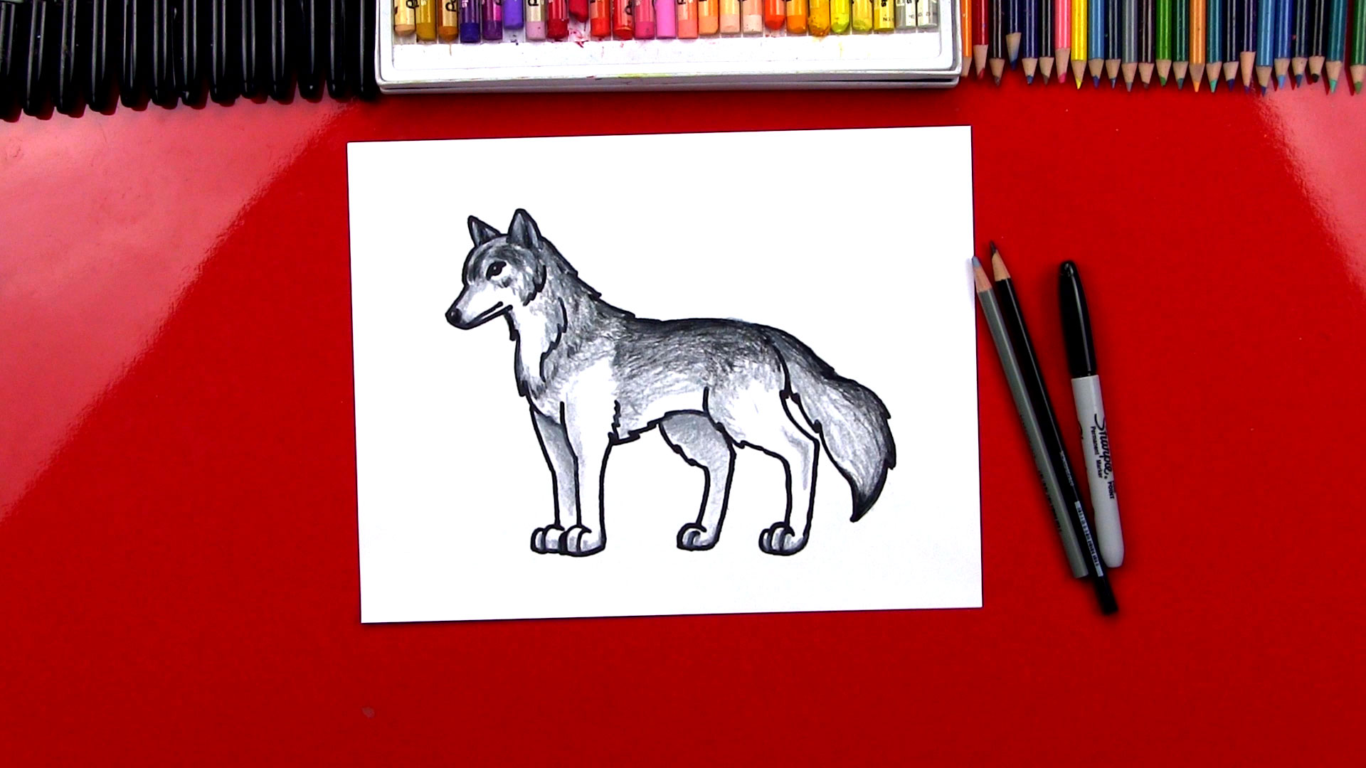 Волк 3д ручкой