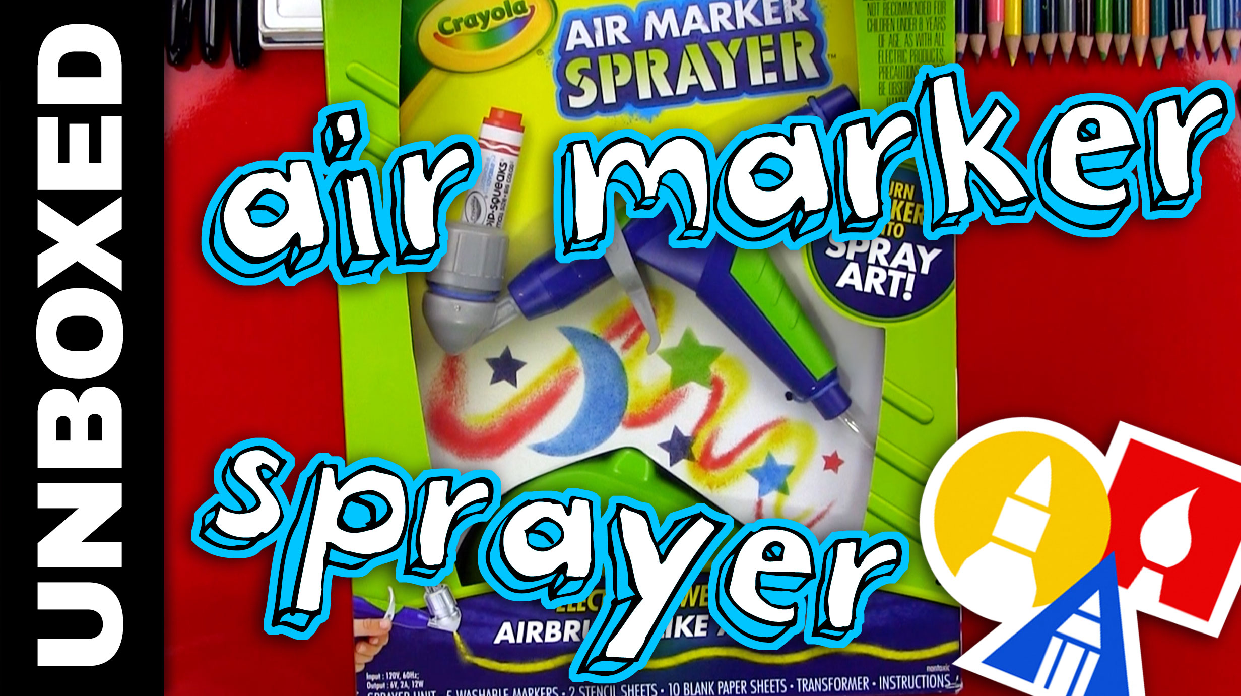 Unboxed Review Crayola Air Marker Sprayer + June Mail Time Art For