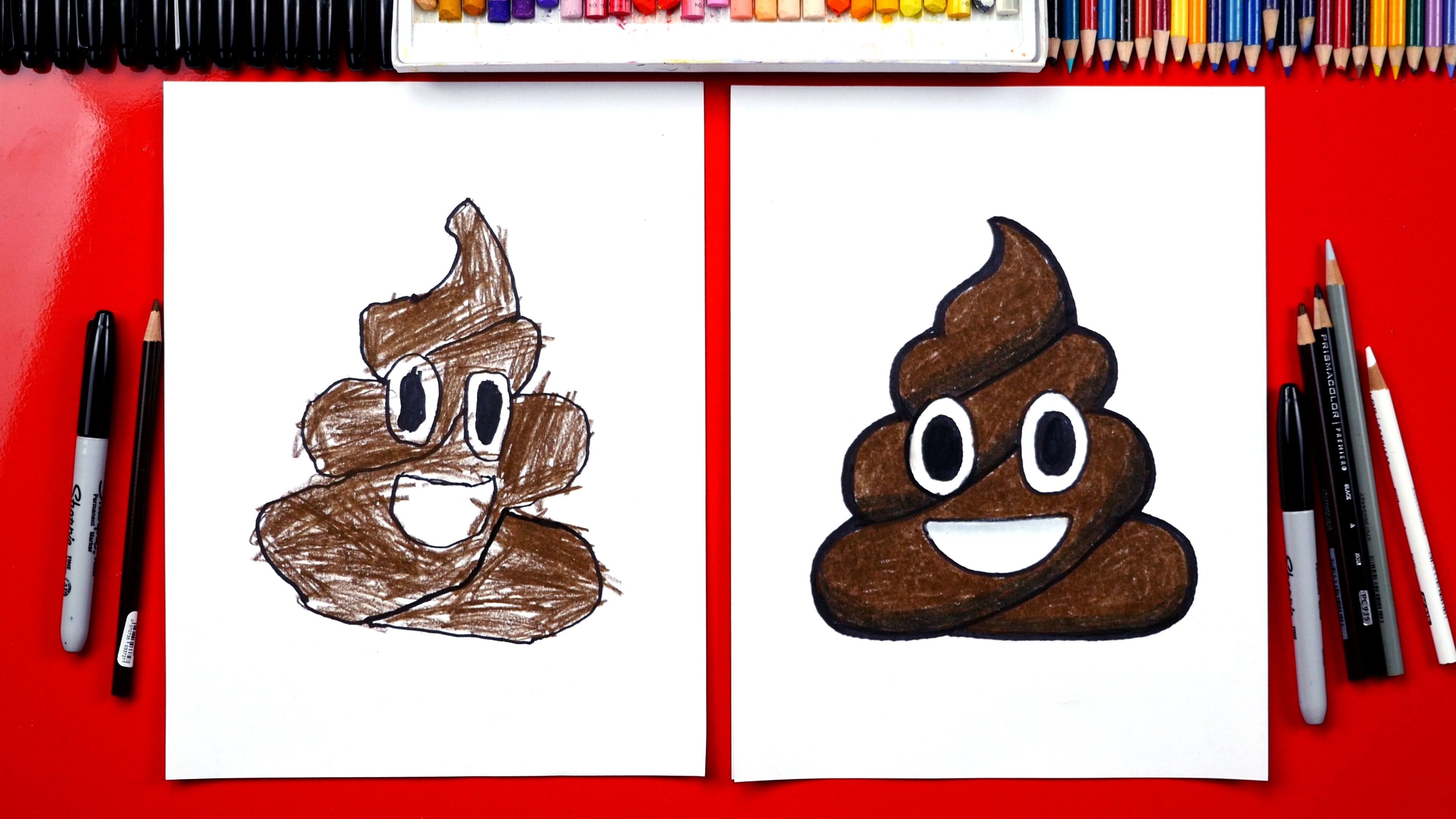 how to draw a poop