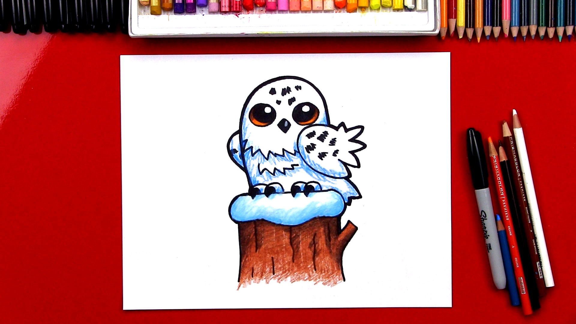 How To Draw A Snowy Owl Cartoon - Art For Kids Hub