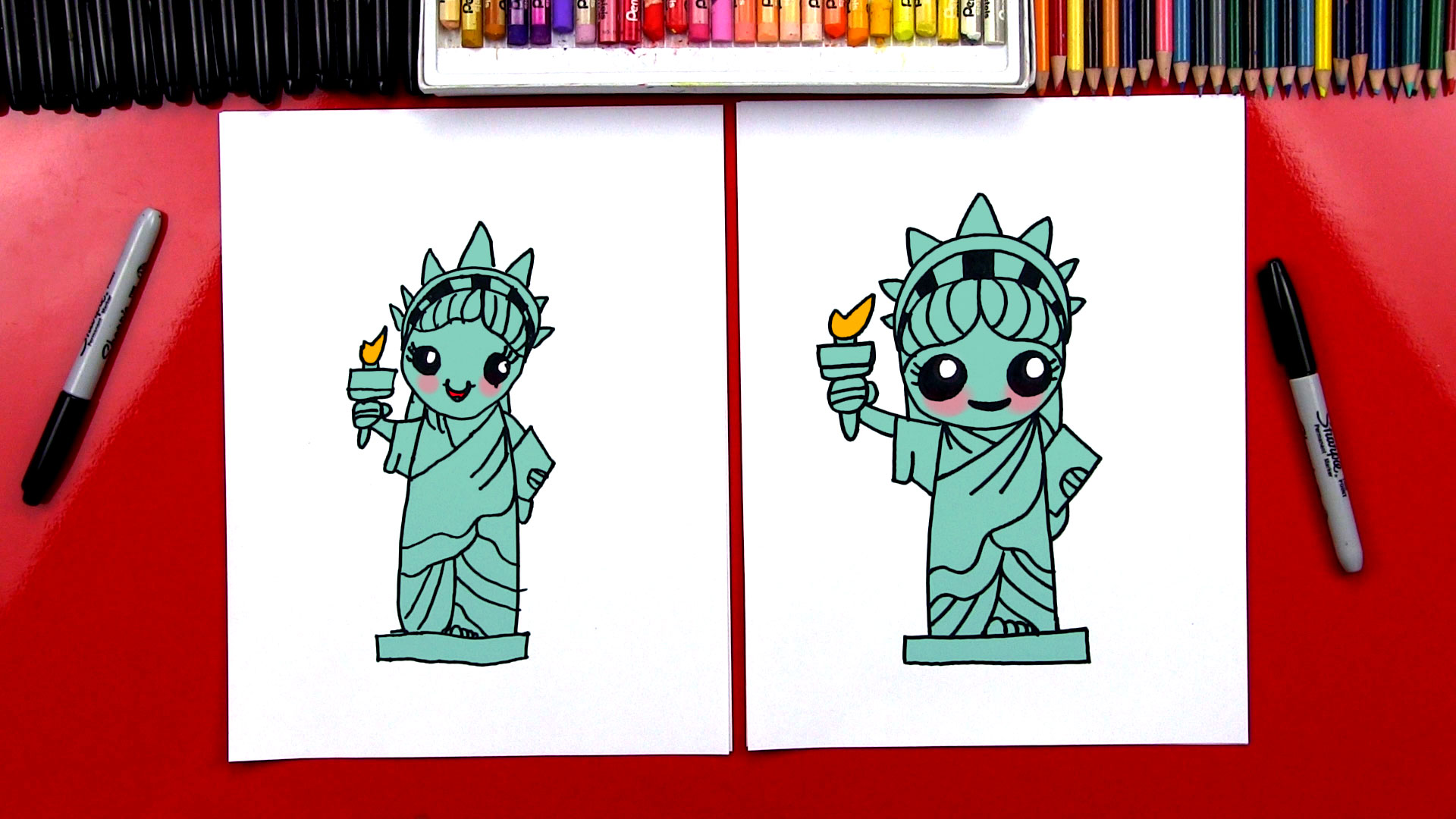 How To Draw The Statue Of Liberty Art For Kids Hub