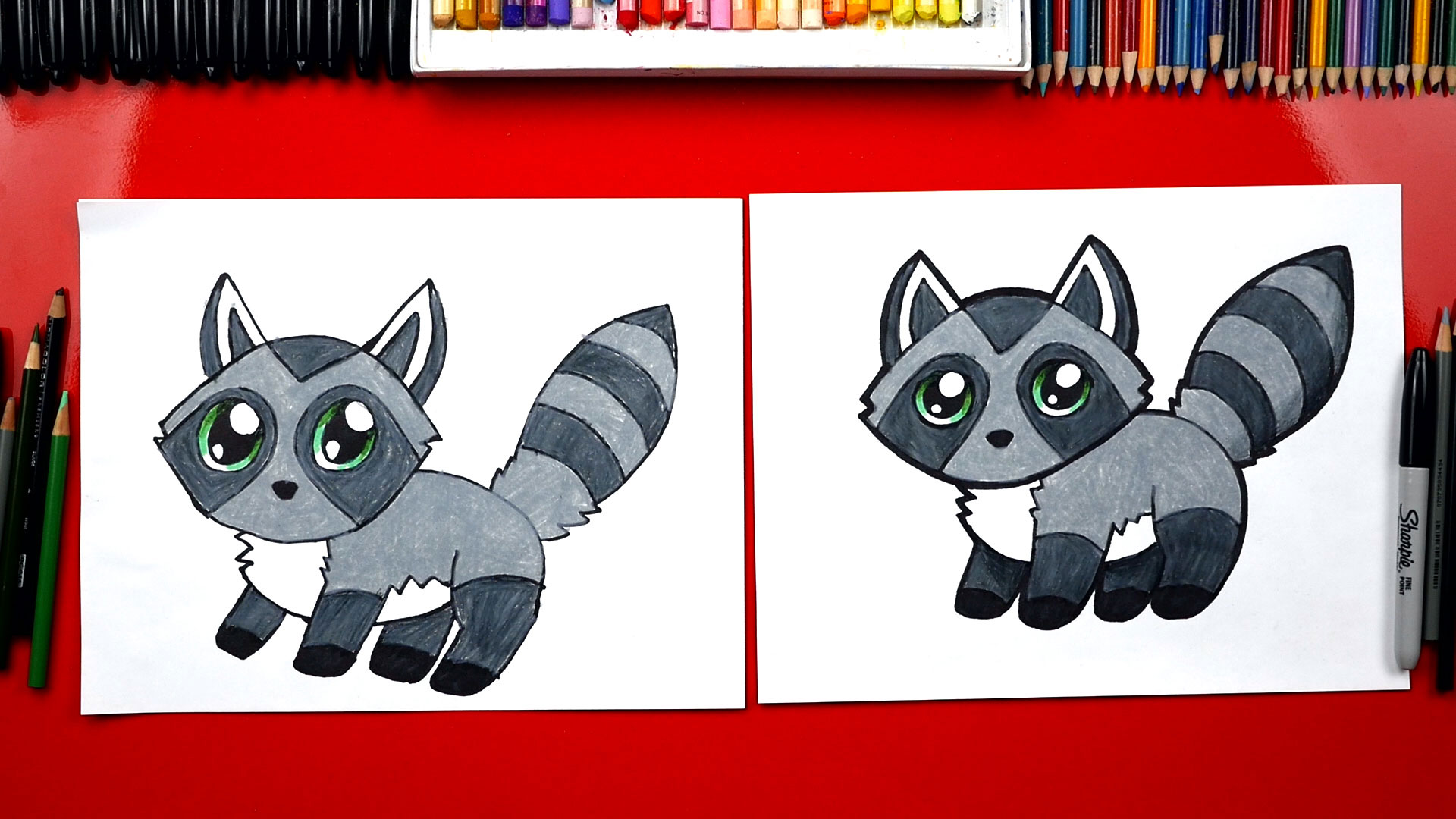 How To Draw A Cartoon Raccoon - Art For Kids Hub