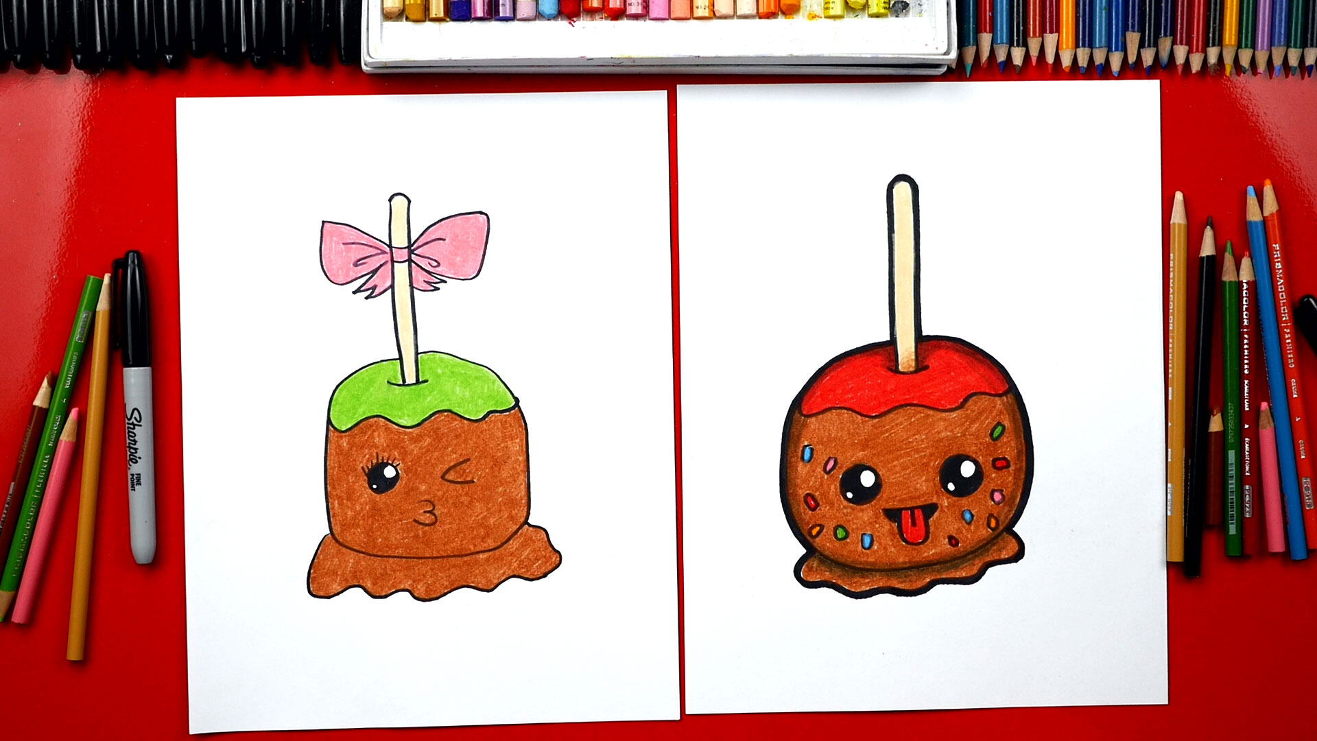 How To Draw A Candy Apple Art For Kids Hub