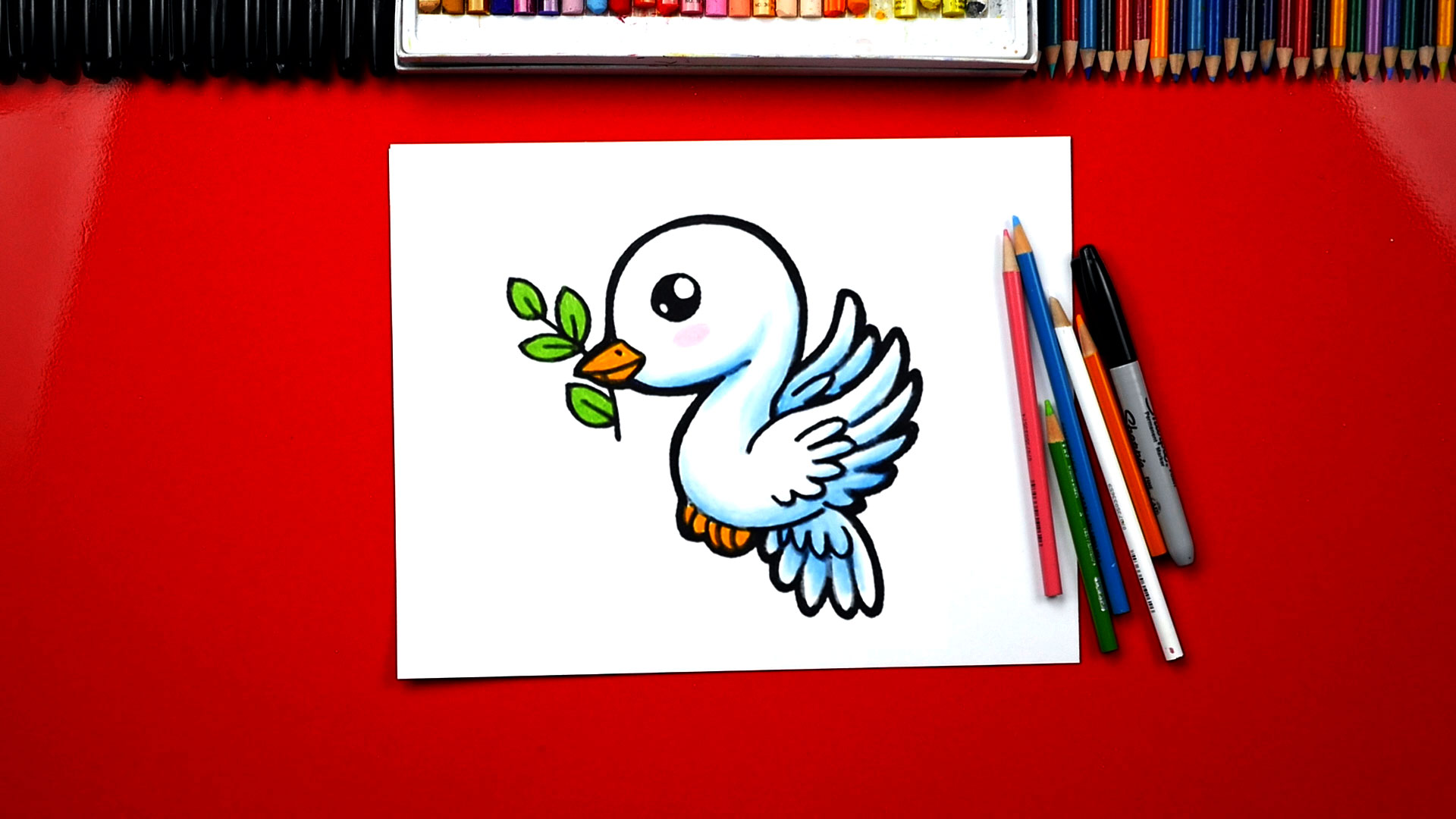 How To Draw A Dove And Olive Branch - Art For Kids Hub