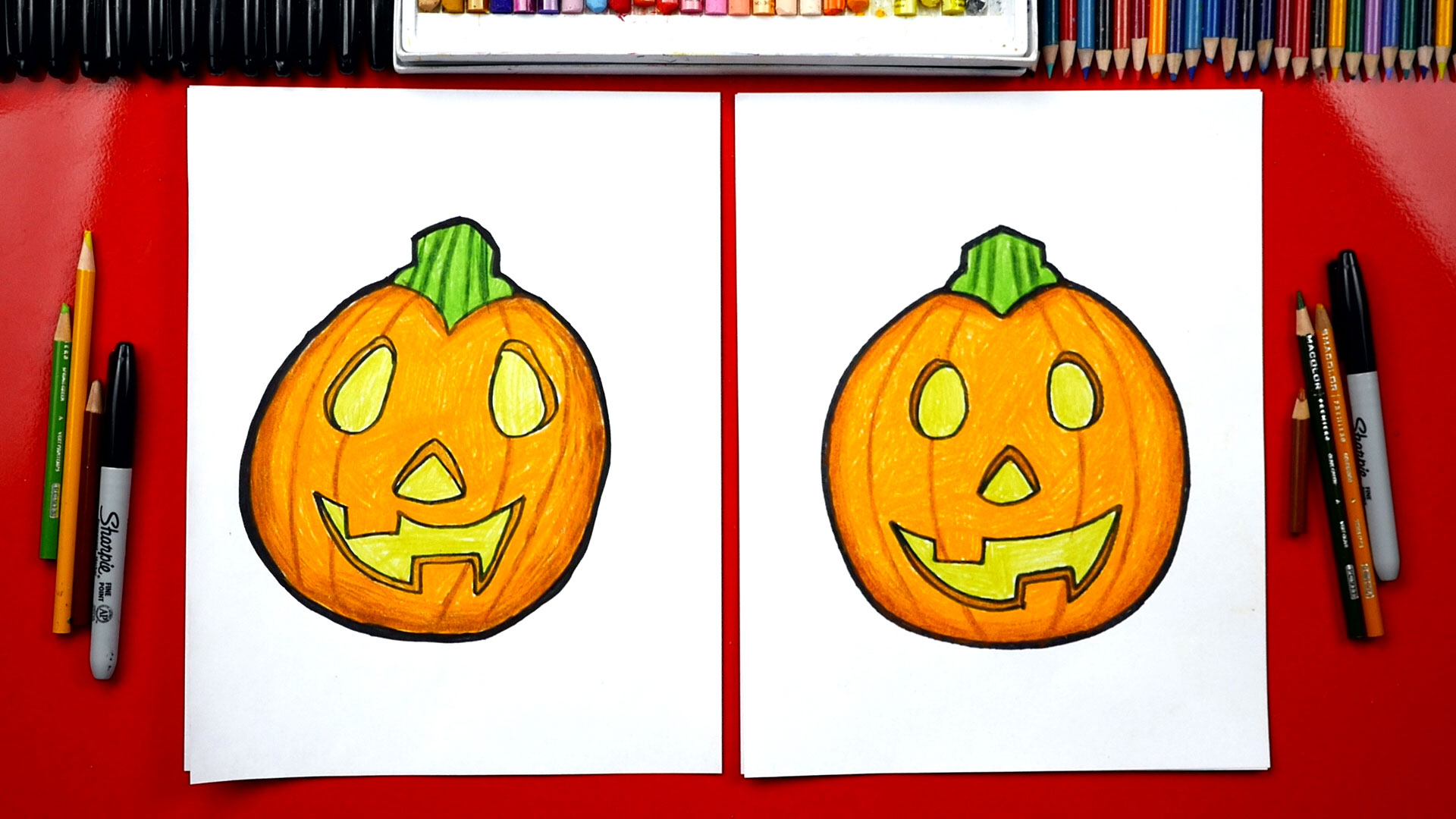 How To Draw A Pumpkin Emoji - Art For Kids Hub