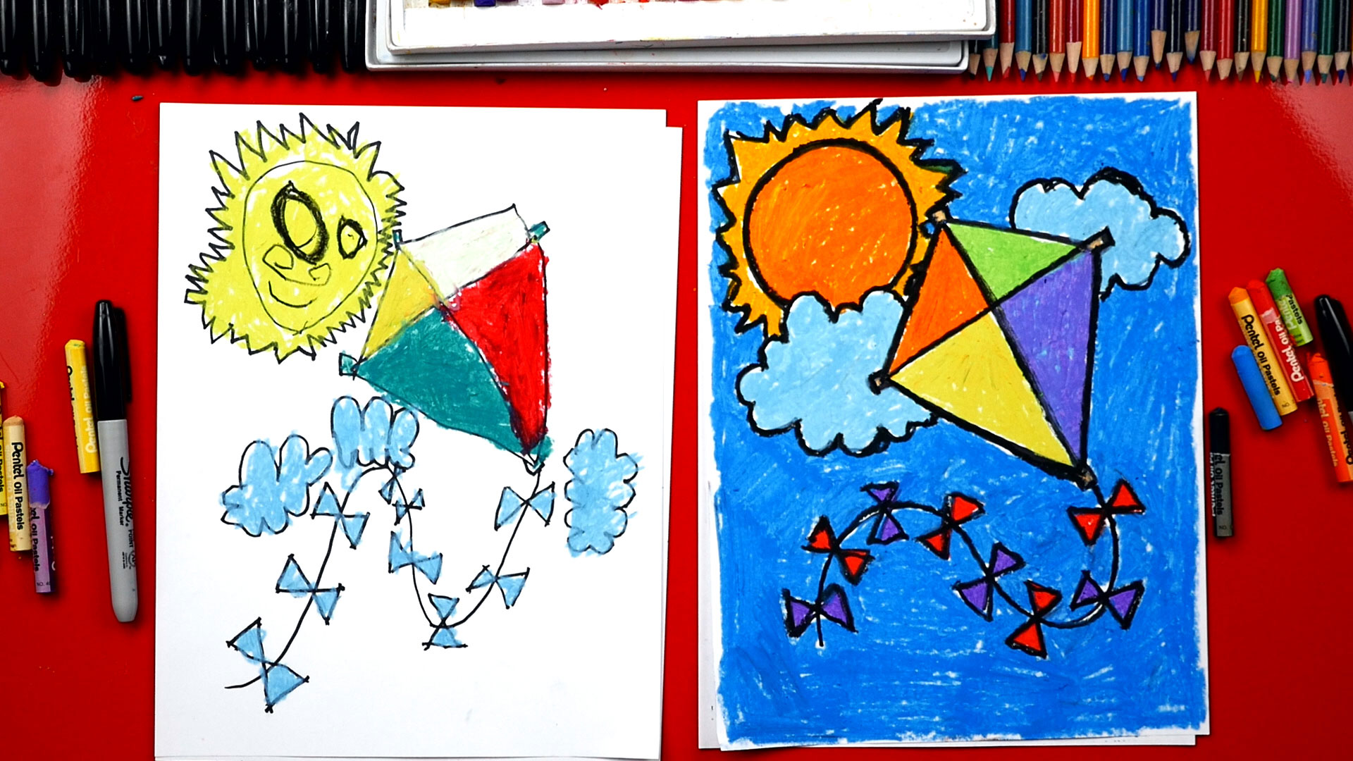 Simple Drawing For Kids - Children Flying Kites With MR. MJ - YouTube |  Drawing for kids, Art drawings for kids, Easy drawings