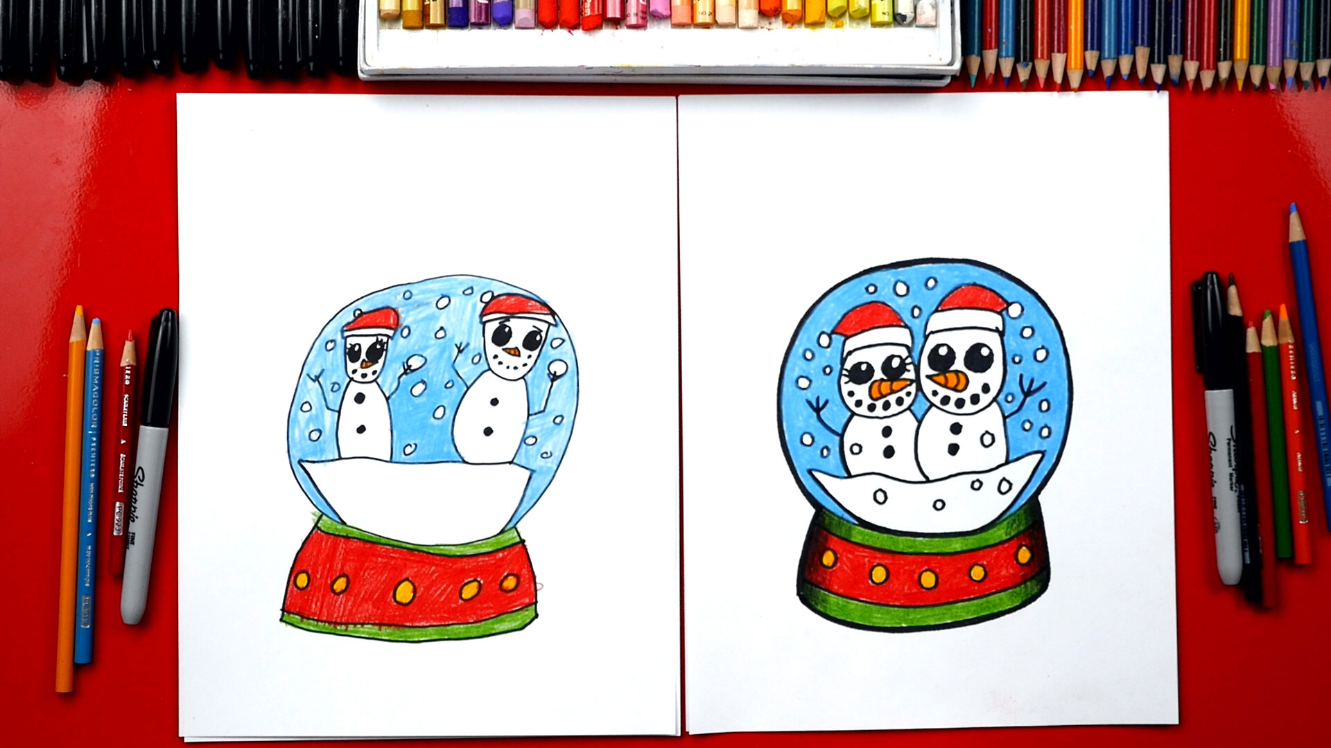 How To Draw A Snowglobe Art For Kids Hub
