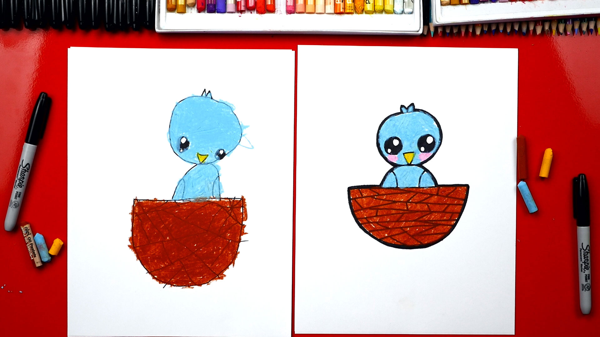 How To Draw A Baby Bird WITH SHAPES! - Art For Kids Hub