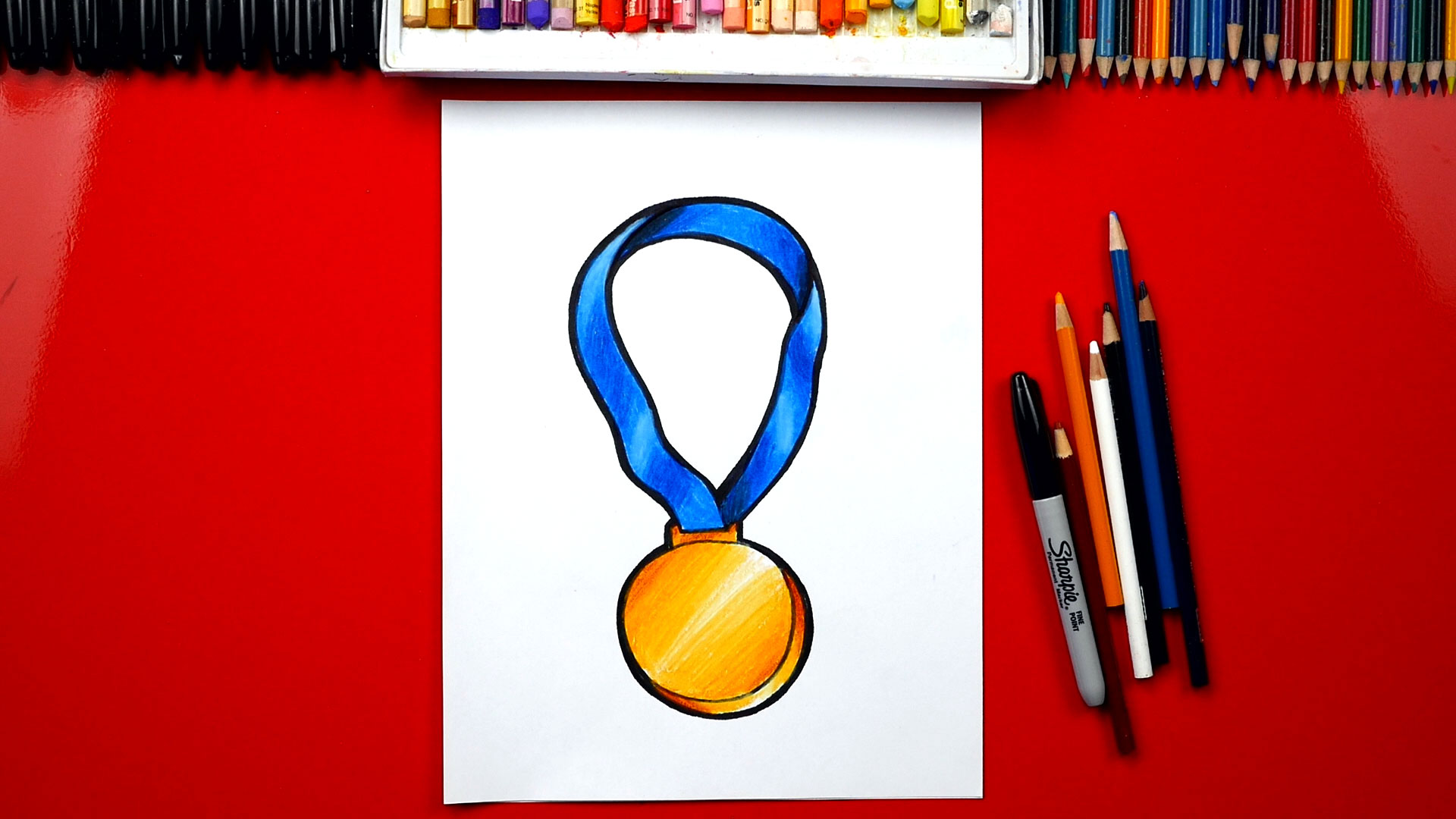 How To Draw A Gold Medal - Art For Kids Hub
