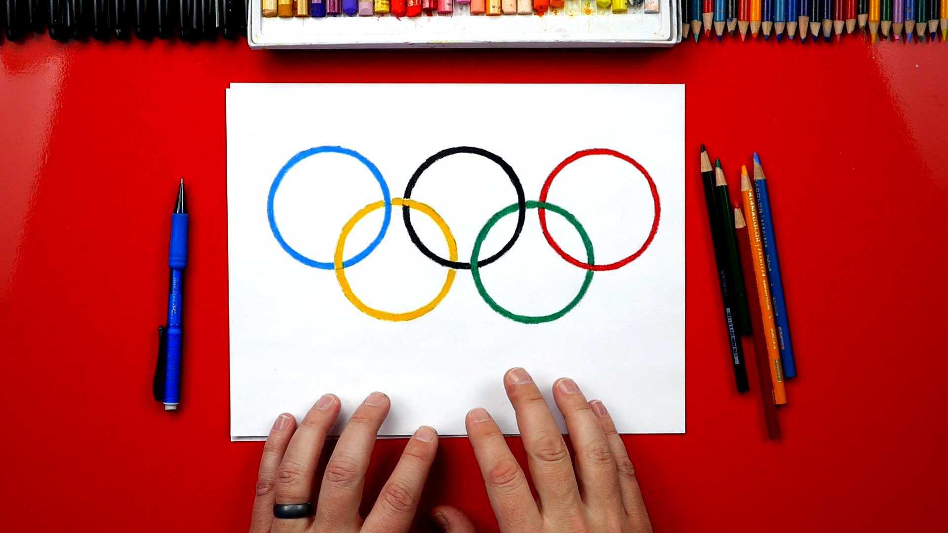 How To Draw The Olympic Rings  Art For Kids Hub 
