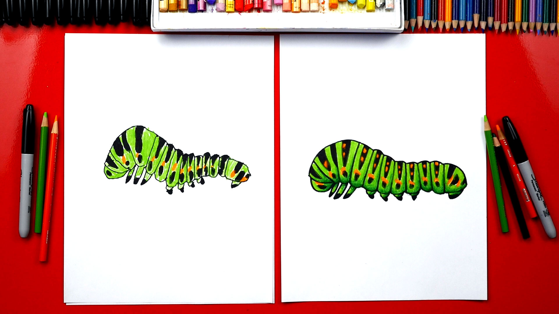 How To Draw A Caterpillar Art For Kids Hub