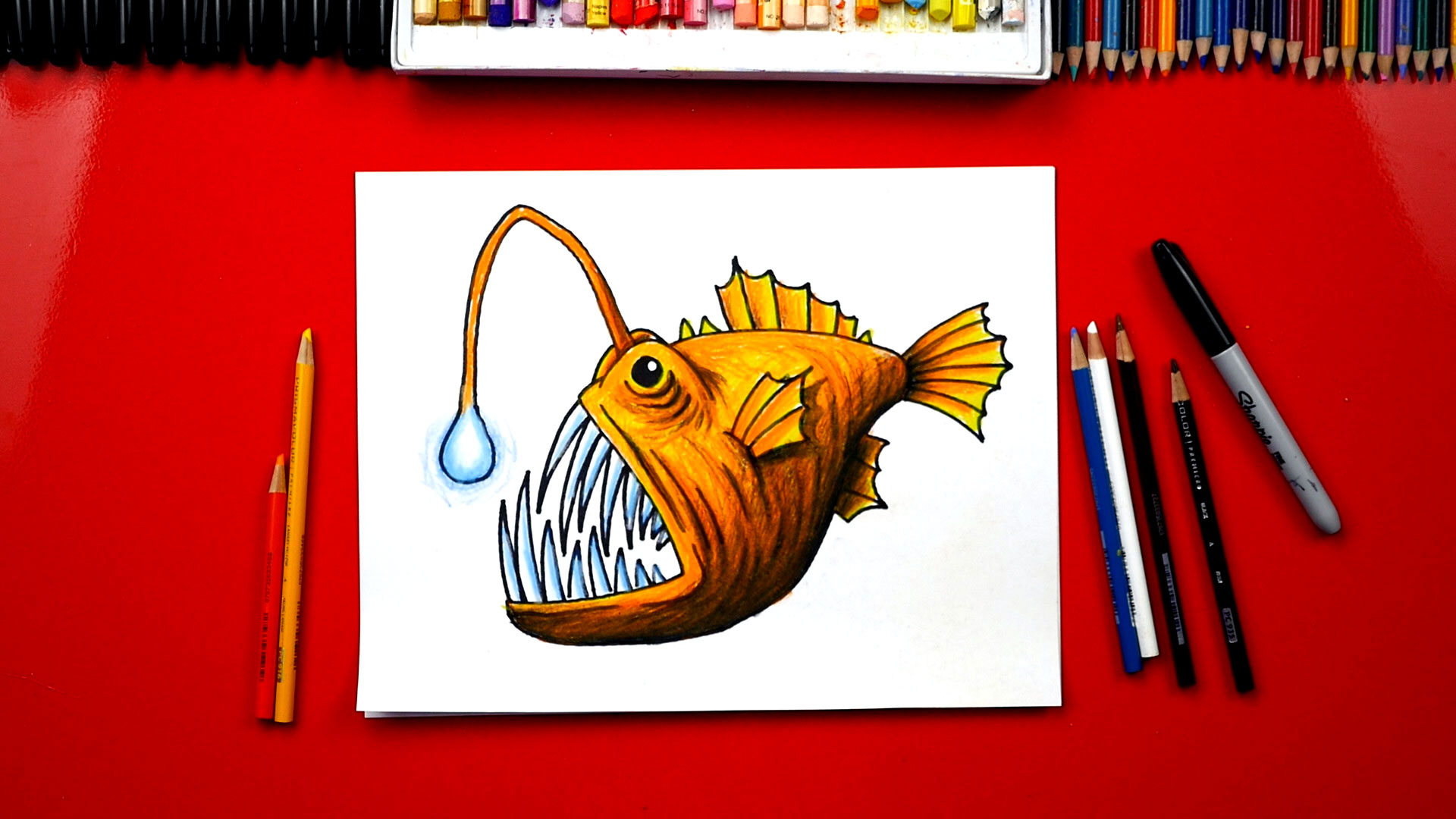 How To Draw An Anglerfish - Art For Kids Hub