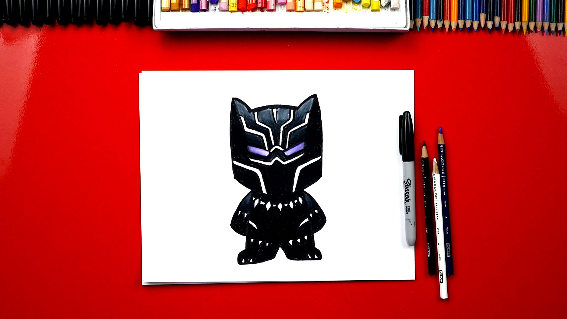 simple black panther drawing
