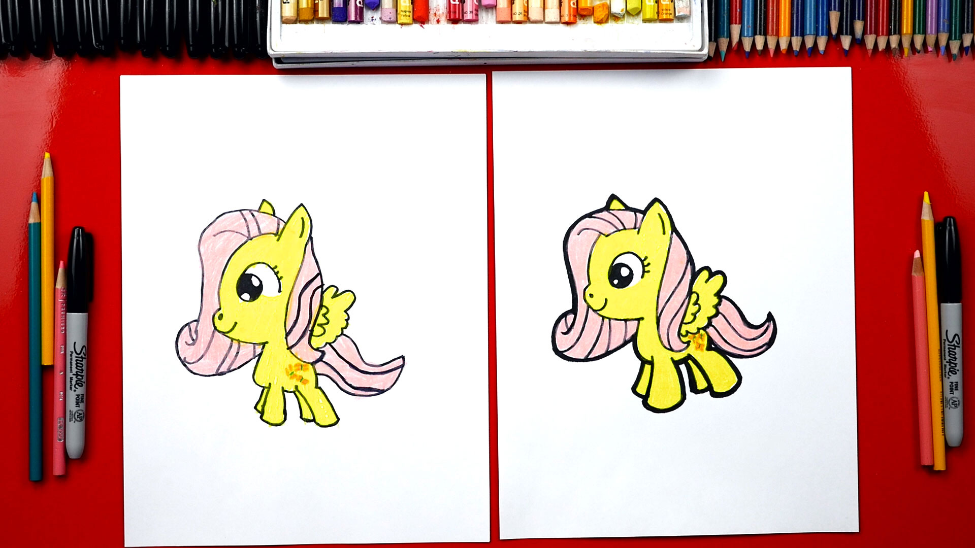 How To Draw Fluttershy Cartoon Art For Kids Hub
