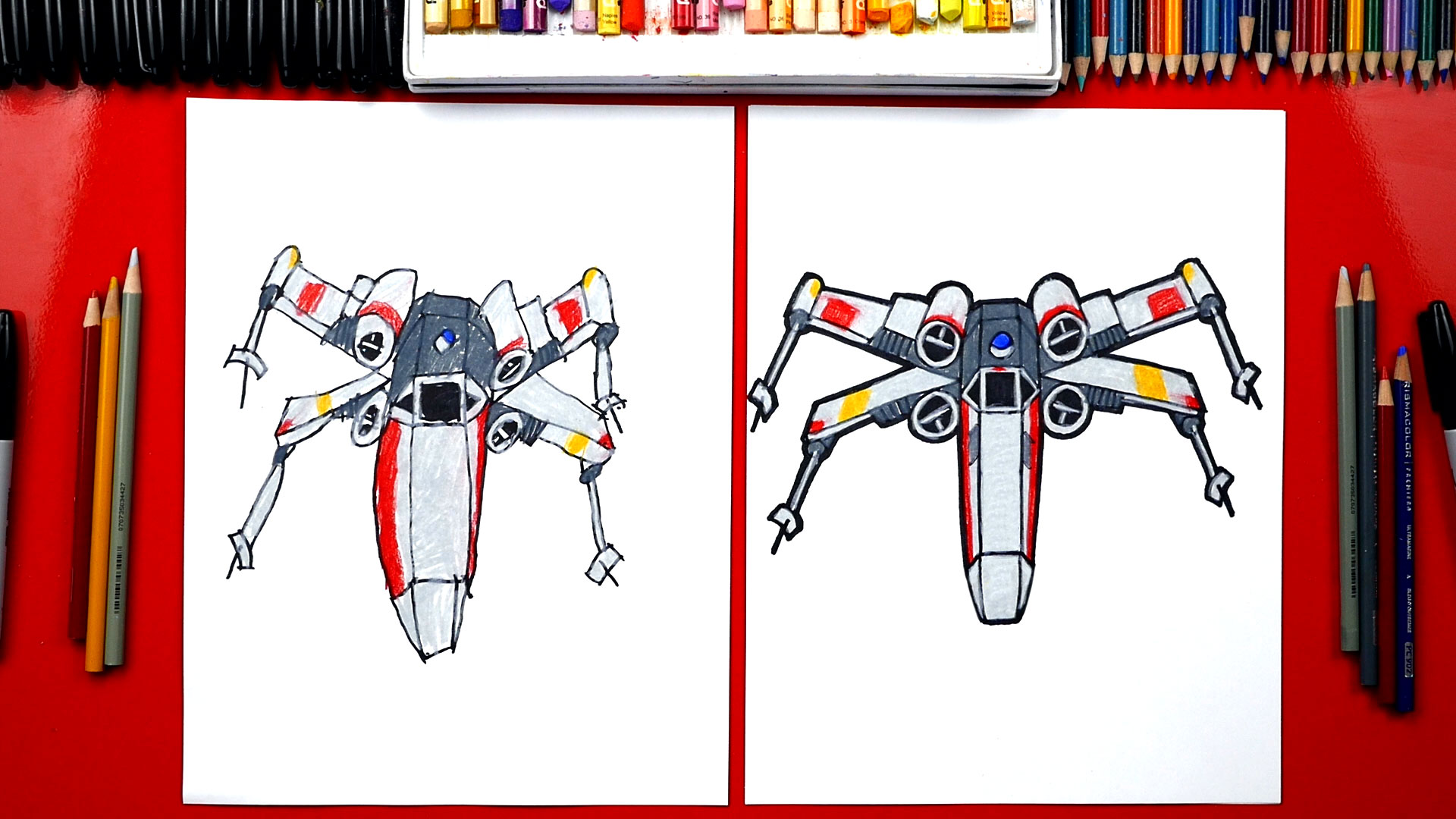 How To Draw An X Wing From Star Wars Art For Kids Hub