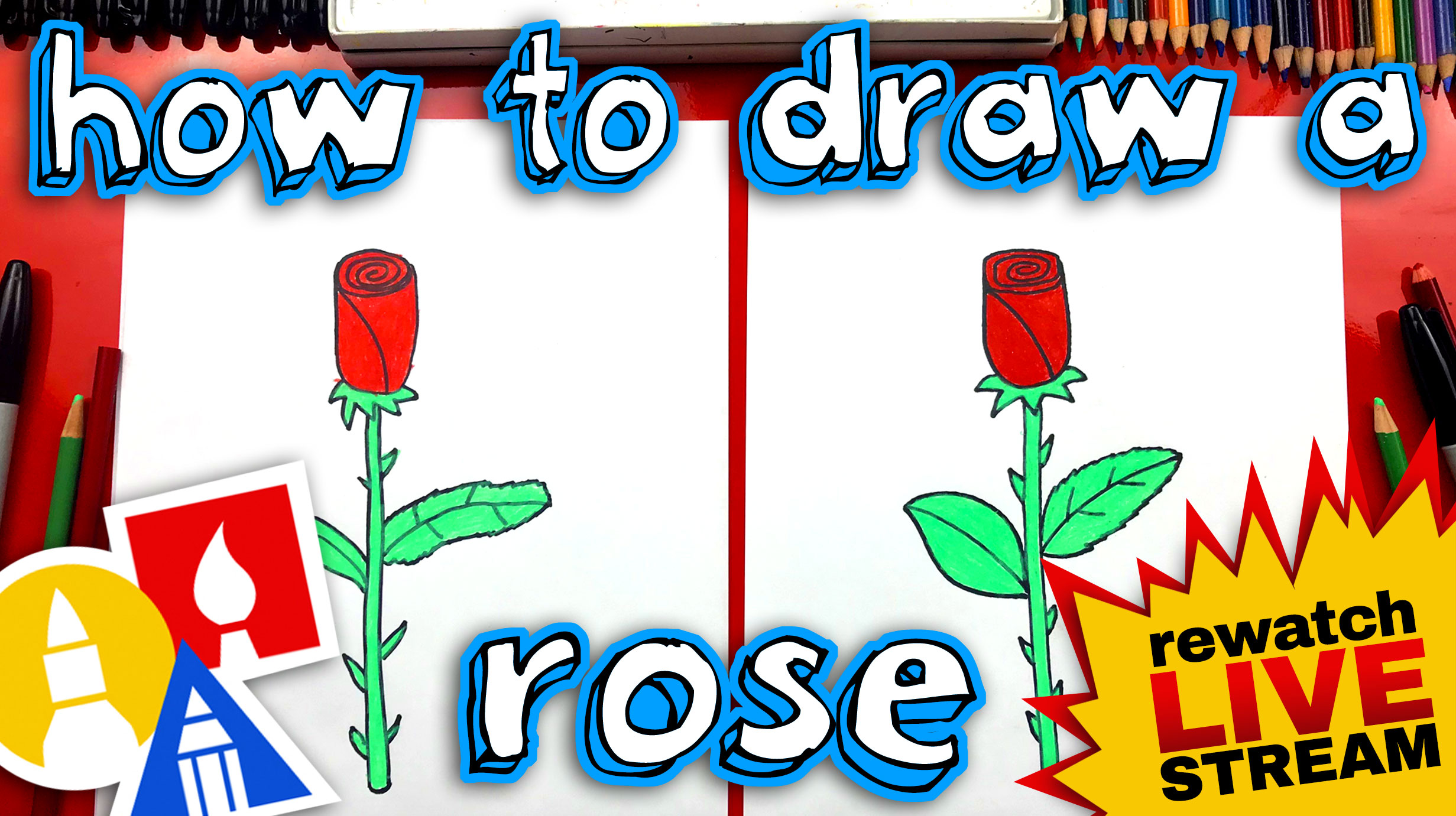 How To Draw A Rose For Mothers Day Art For Kids Hub