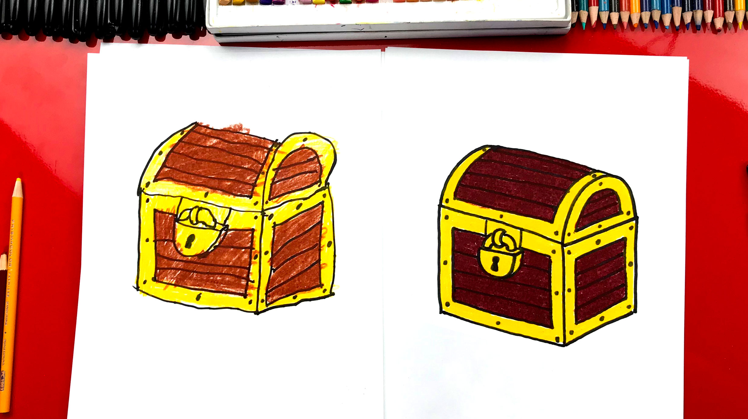 How To Draw A Treasure Chest Art For Kids Hub