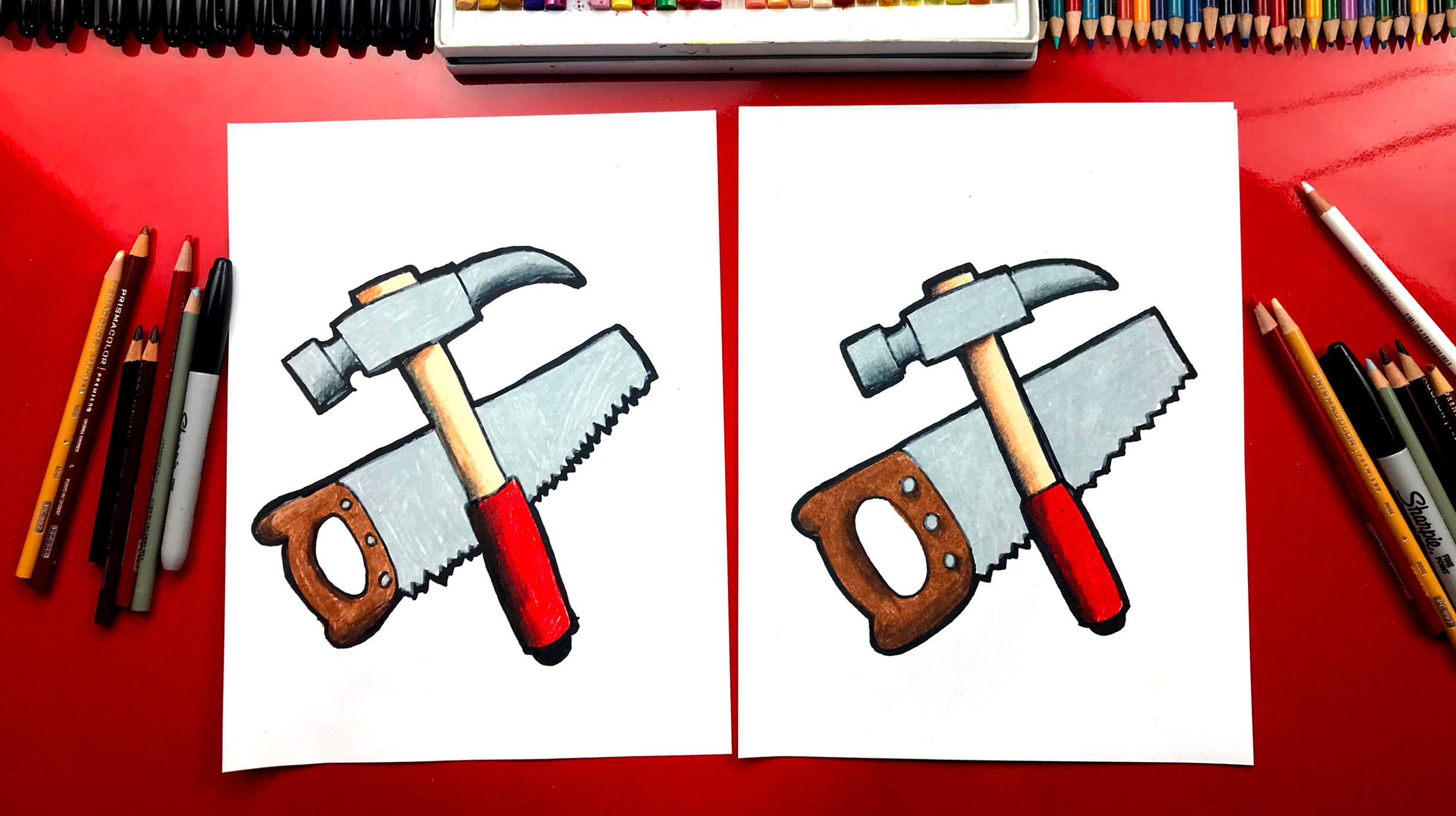 How To Draw A Hammer And Saw For Father's Day Art For Kids Hub