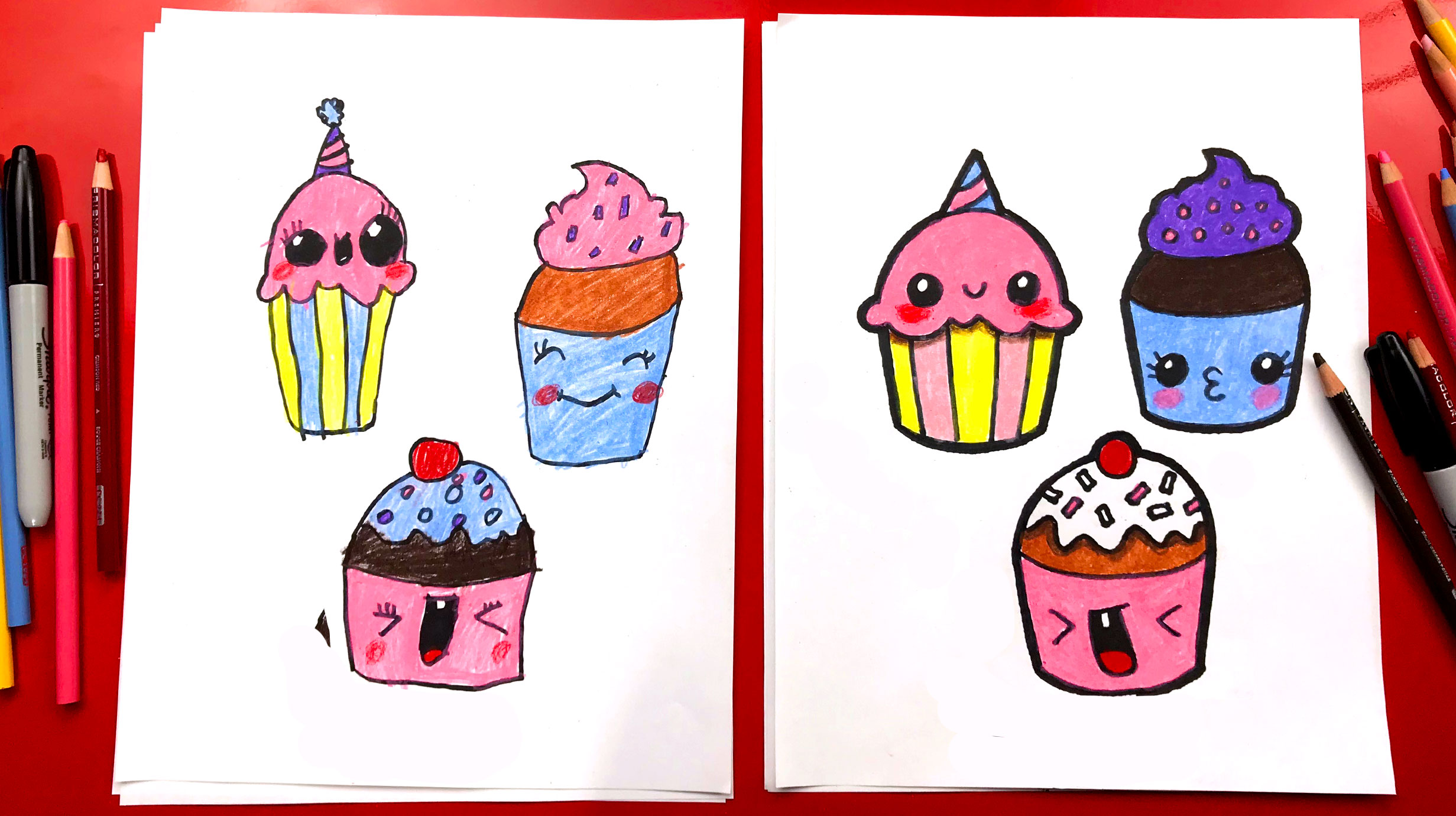 How to Draw a Cartoon Cupcake Easy - YouTube | Easy drawings, Cupcake  drawing, Cartoon cupcakes