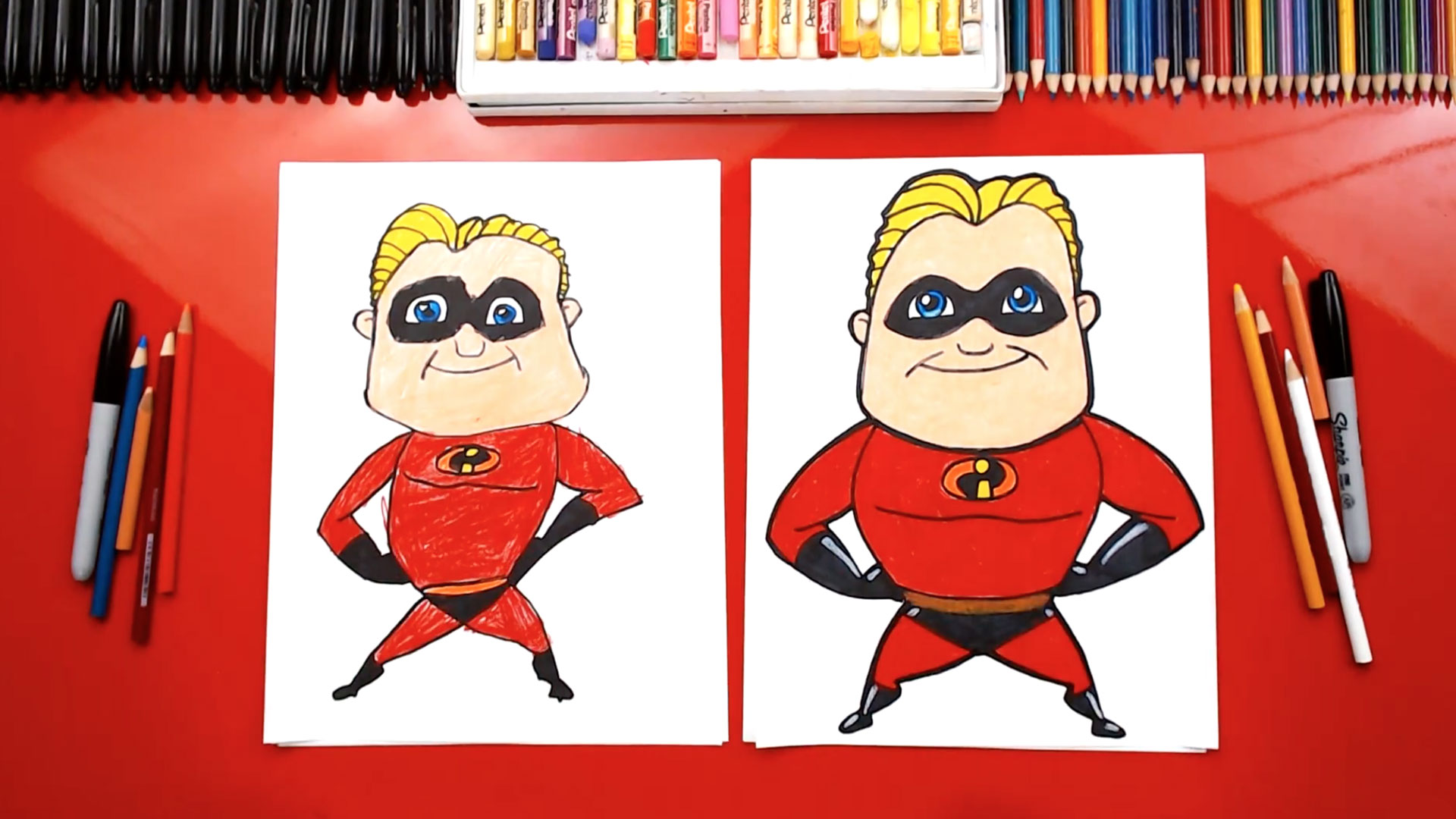 How To Draw Mr. Incredible From Disney Incredibles 2 Art For Kids Hub
