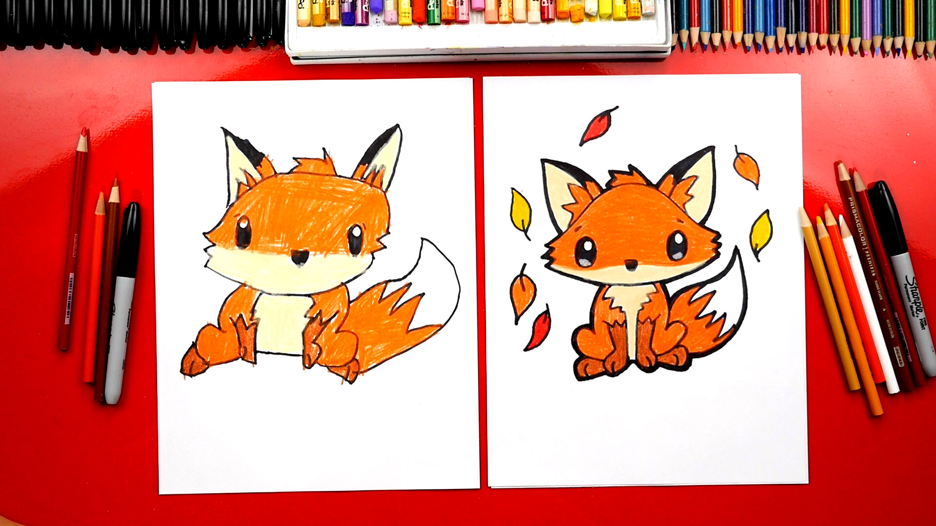 how to draw a cute fox