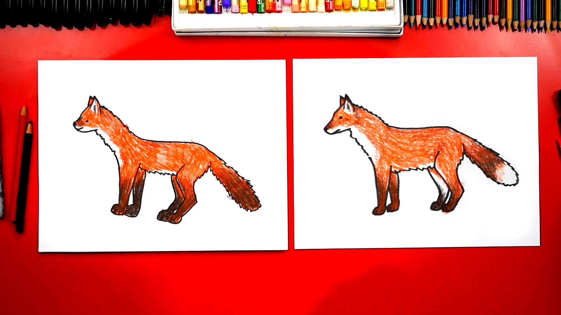 How to Draw a Fox - Easy Drawing Art