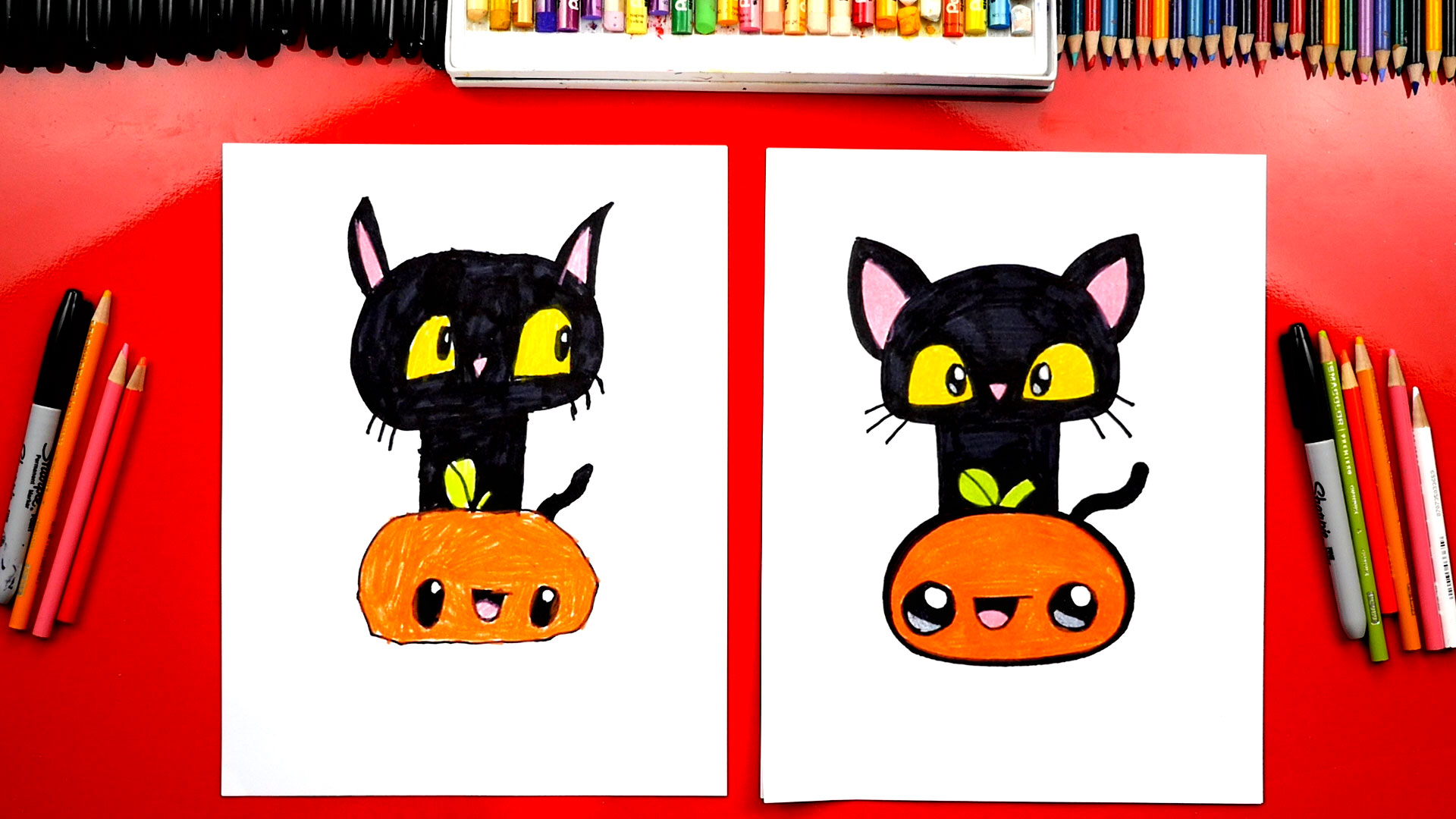 How to draw a black cat for halloween gail's blog