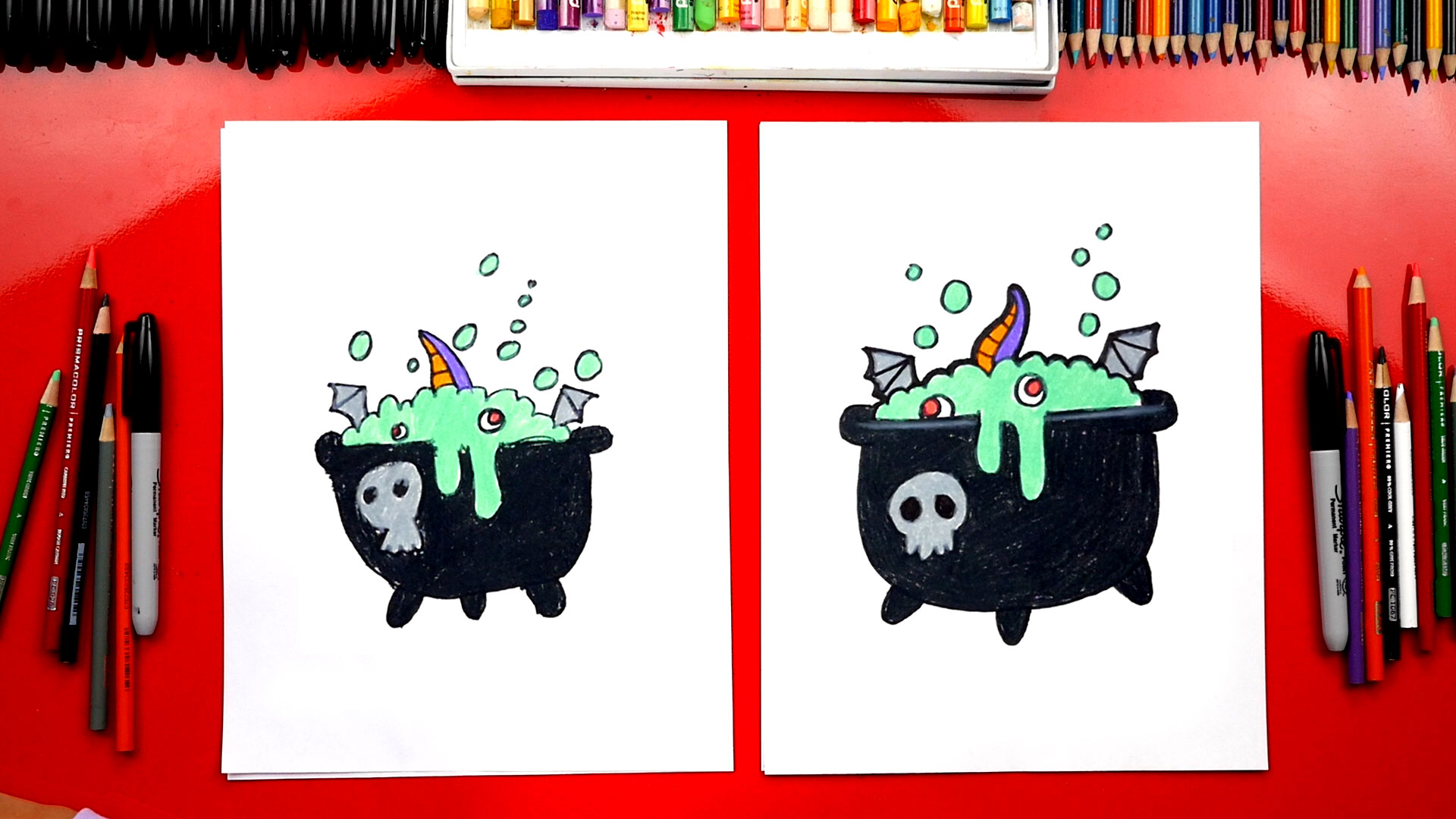How To Draw A Witch Cauldron Art For Kids Hub
