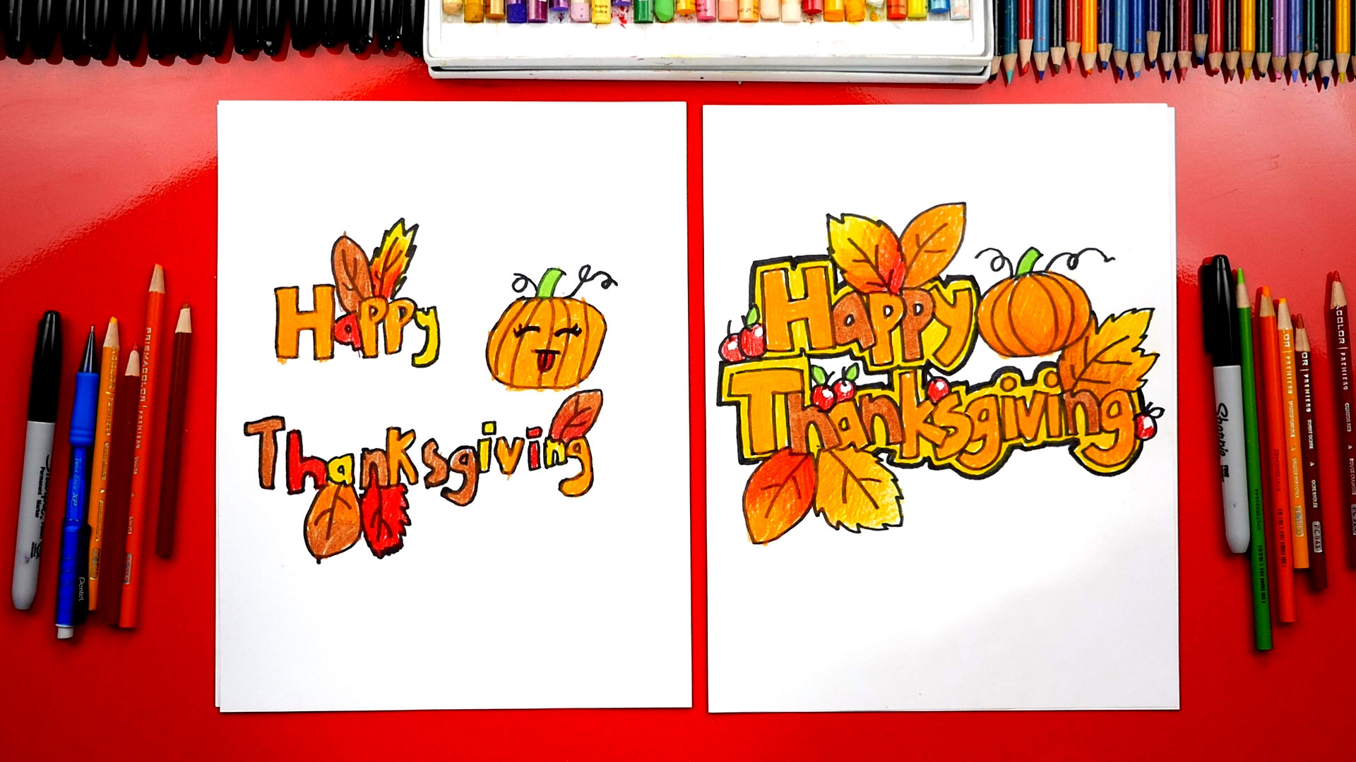 How To Draw Happy Thanksgiving Block Letters - Art For 