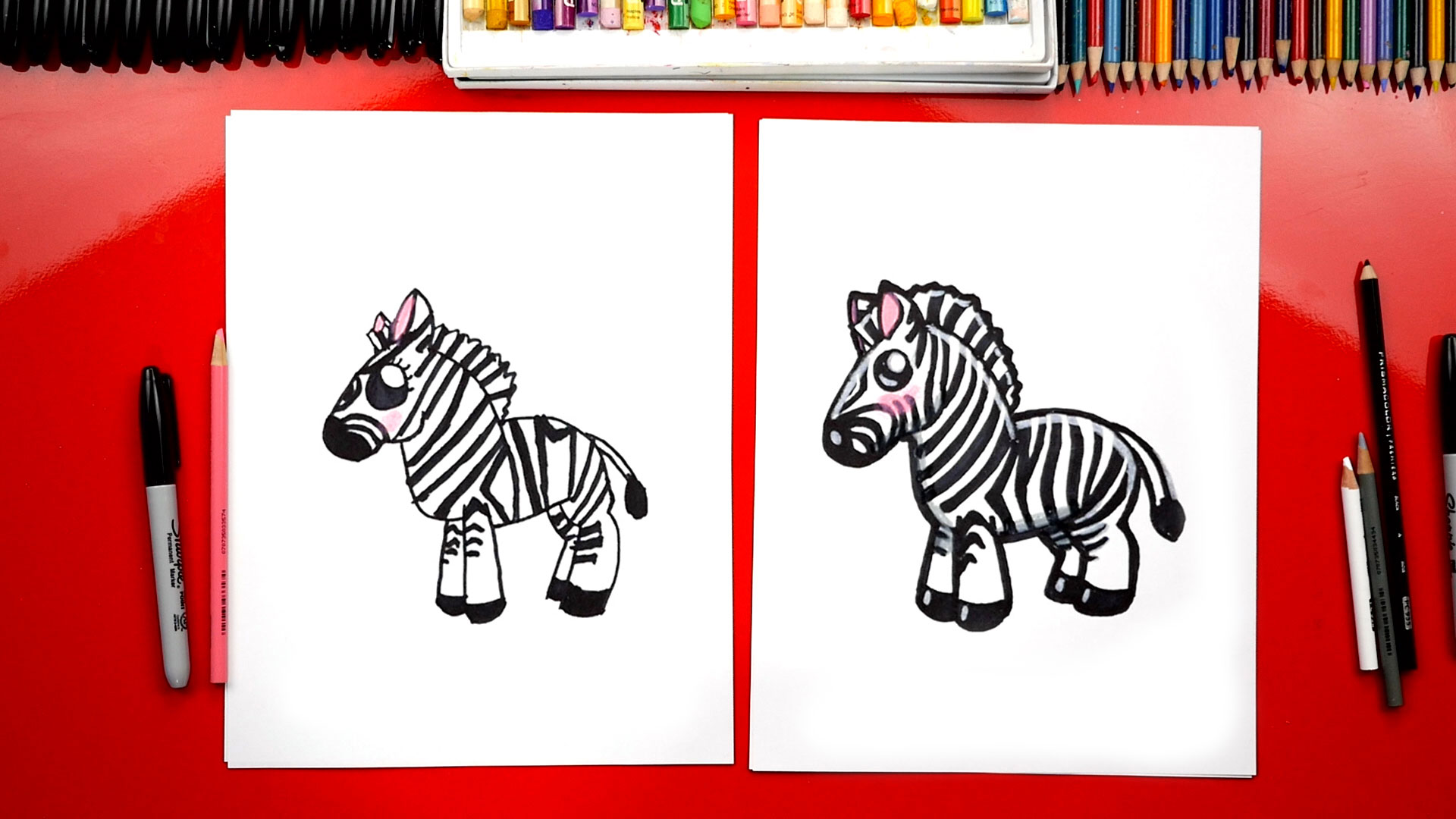 how to draw cute zebra feature