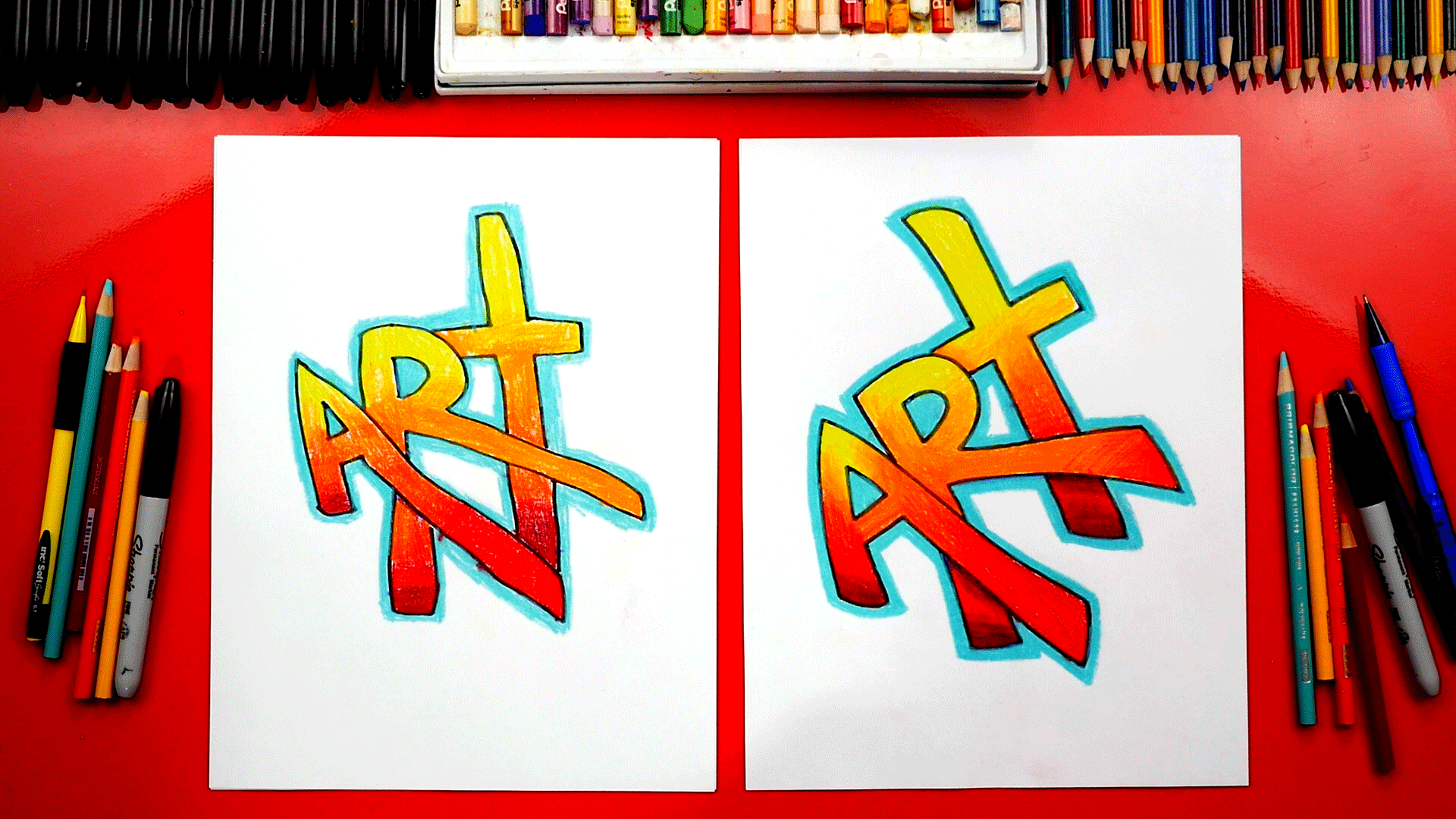 How To Draw The Word Art - Simple Graffiti Challenge 