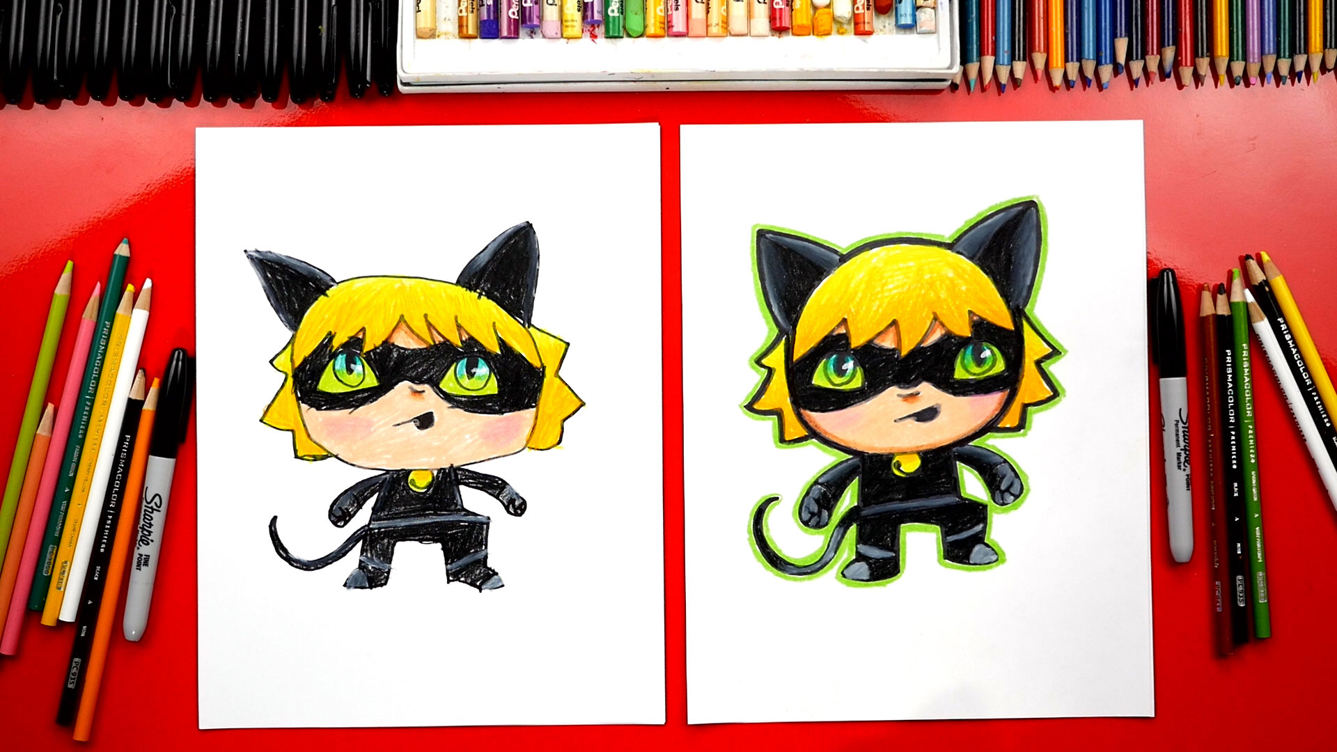 Cat Noir Drawing - How To Draw Cat Noir Step By Step