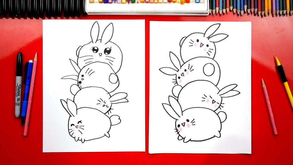 How To Draw A Cute Easter Girl Cartoon - Art For Kids Hub 