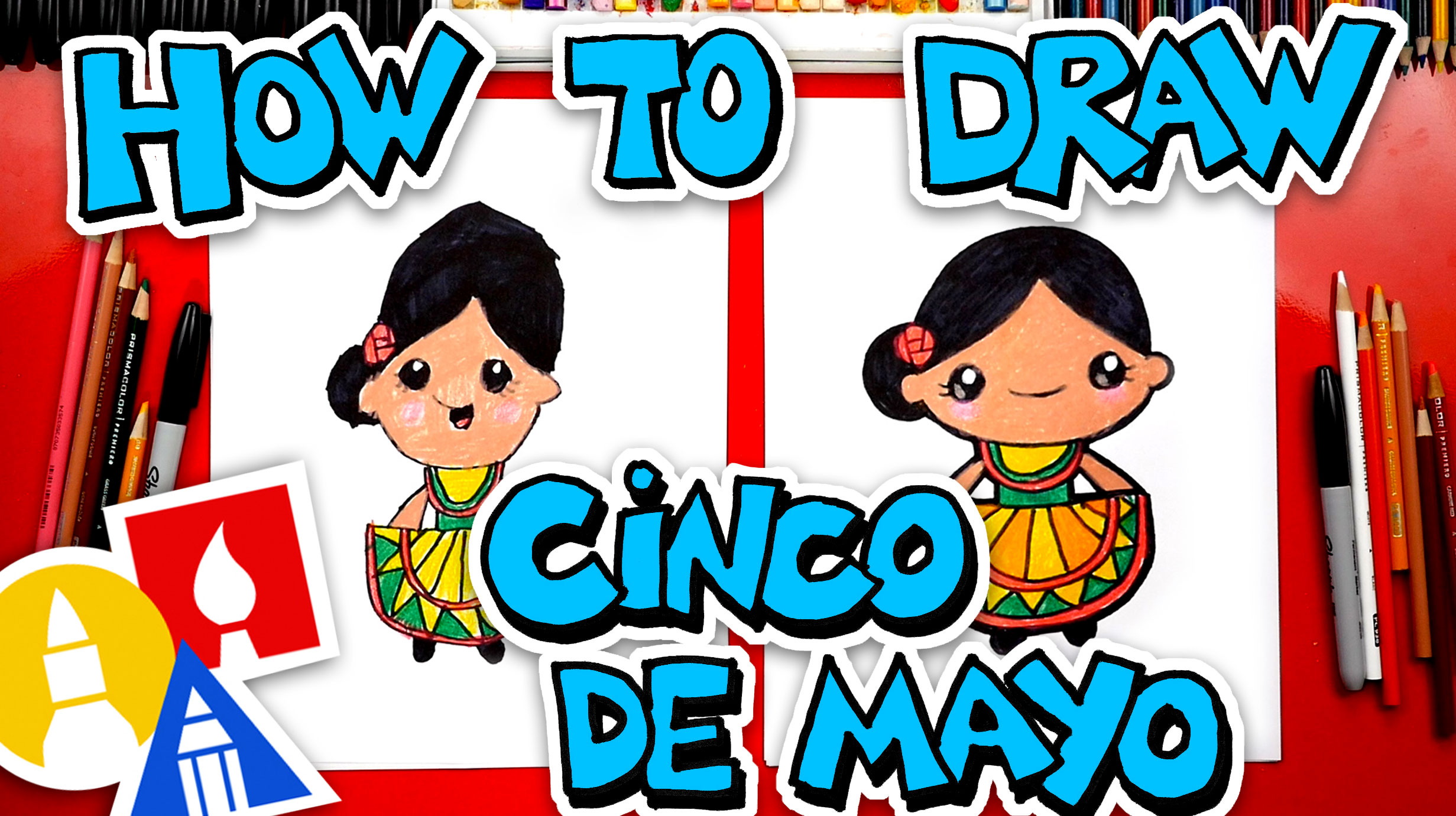 How To Draw Cinco De Mayo Girl - Art For Kids Hub
