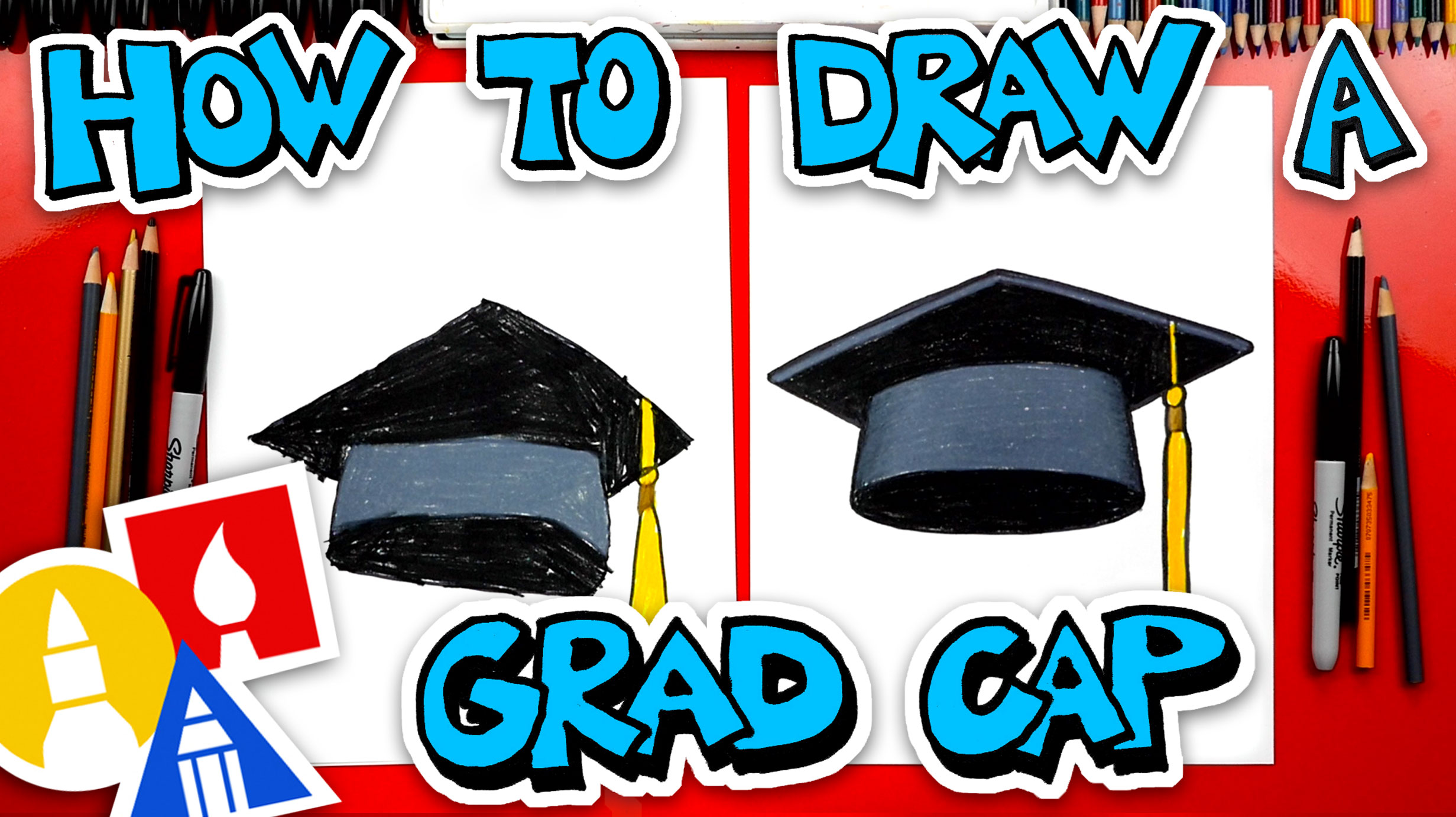 how-to-draw-a-graduation-cap-art-for-kids-hub