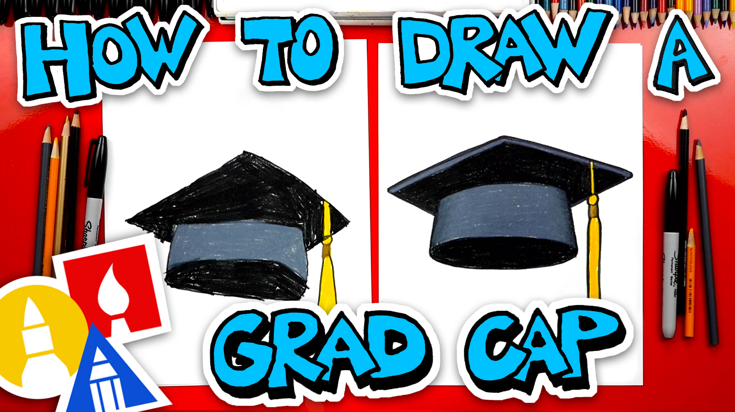 How to Draw a Graduation Cap - Easy Drawing Tutorial For Kids