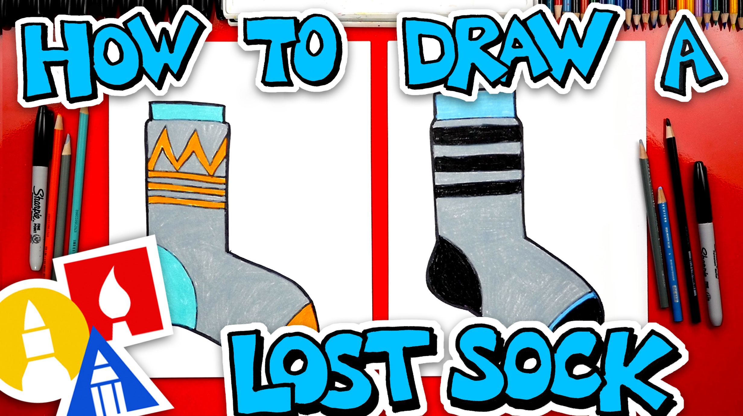 How To Draw A Lost Sock - Art For Kids Hub