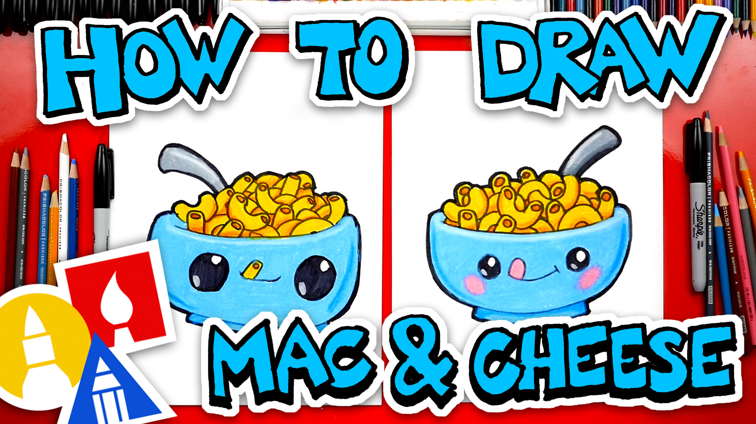 How To Draw Funny Macaroni And Cheese - Art For Kids Hub