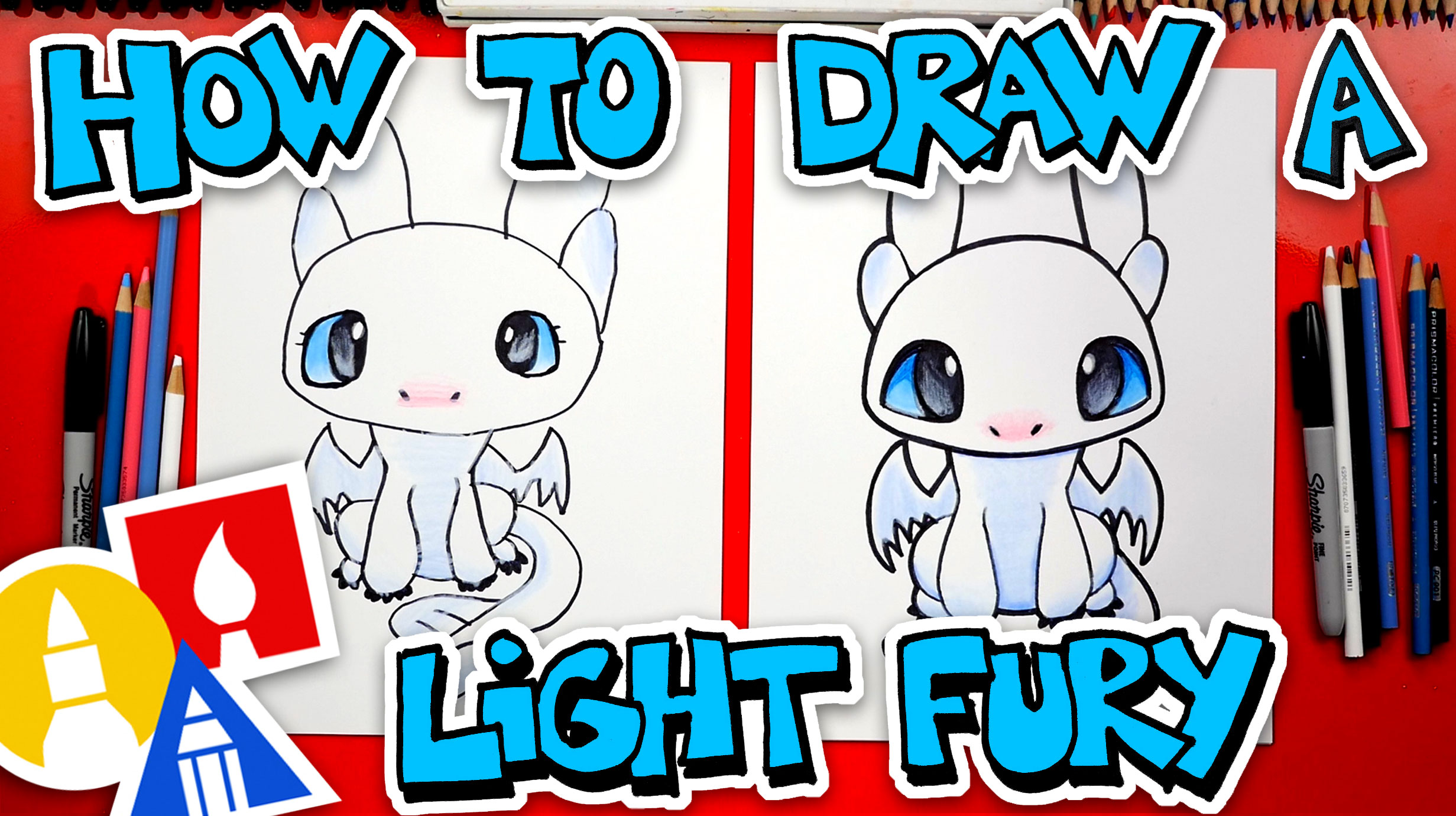 How To Draw A Light Fury From How To Train Your Dragon Art For Kids Hub