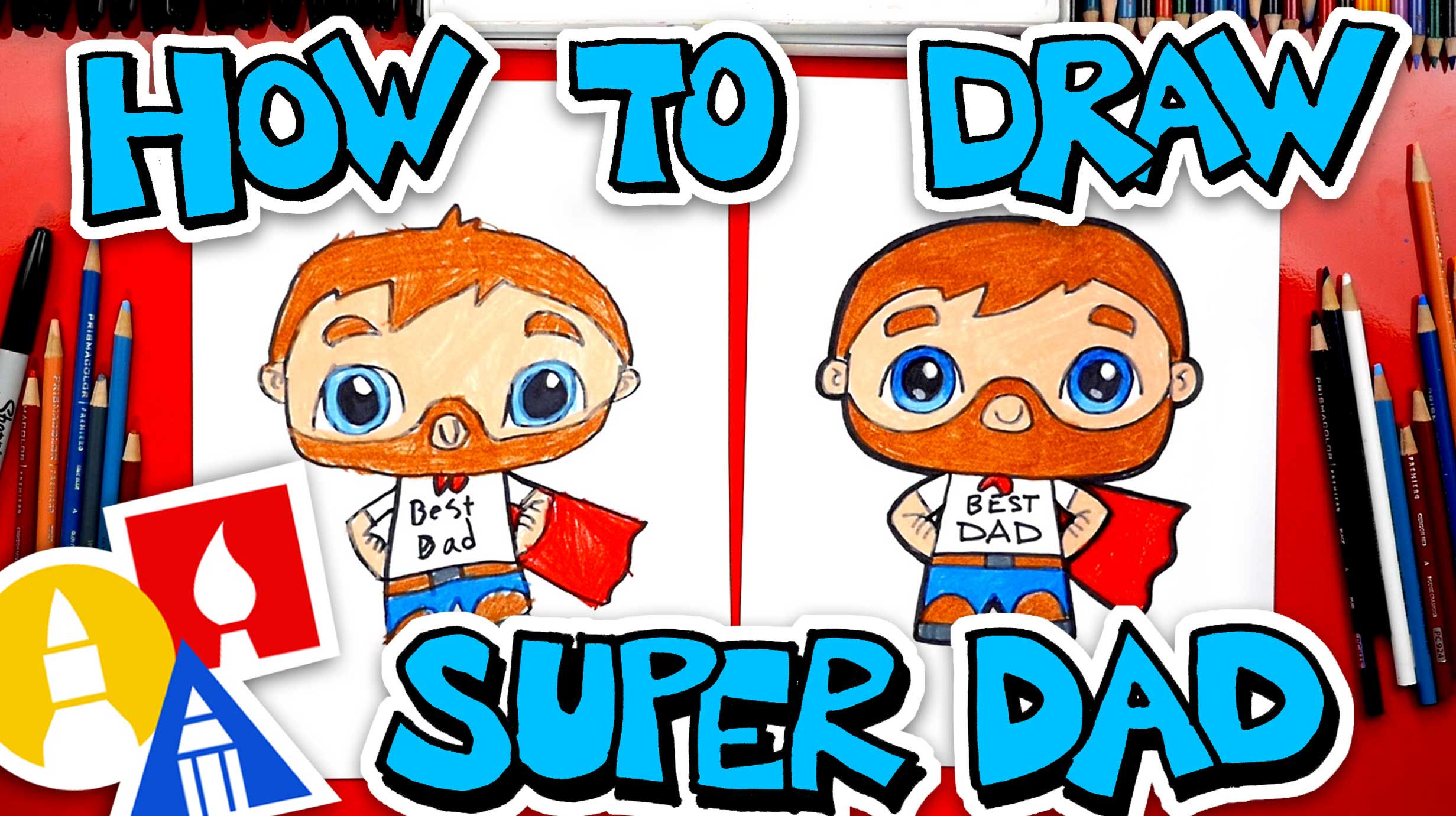 How To Draw Super Dad For Father's Day Art For Kids Hub