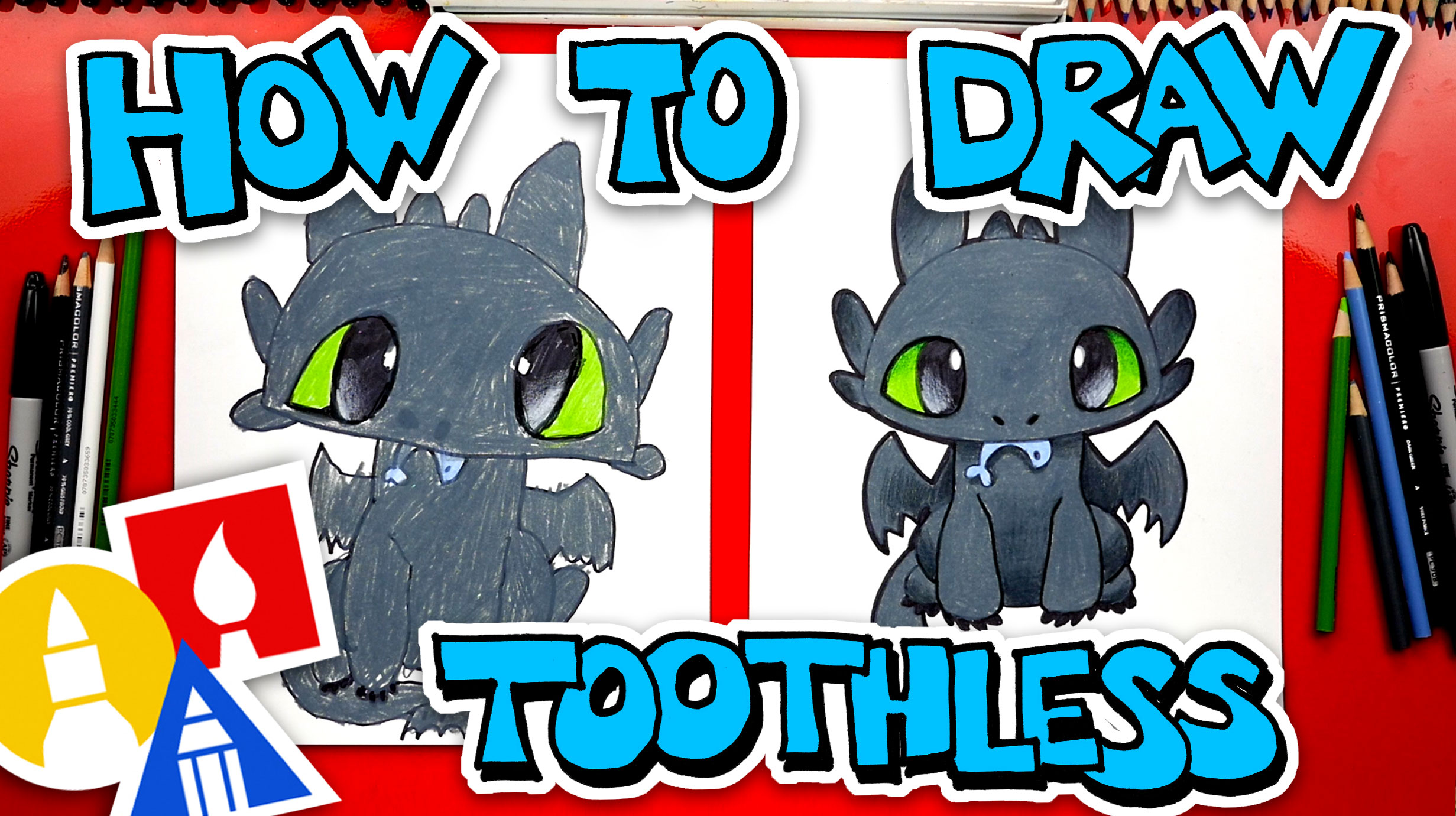 How To Draw Toothless From How To Train Your Dragon Night Fury Art For Kids Hub