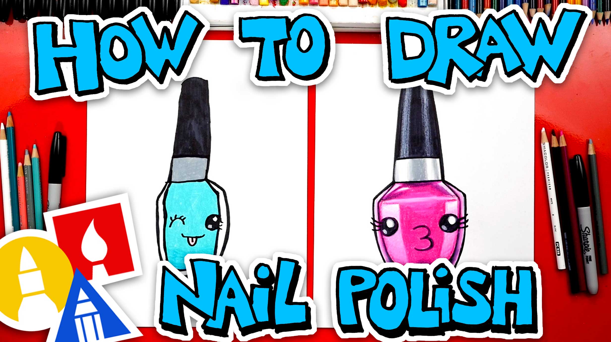 How To Draw A Cute Nail Polish Bottle Art For Kids Hub