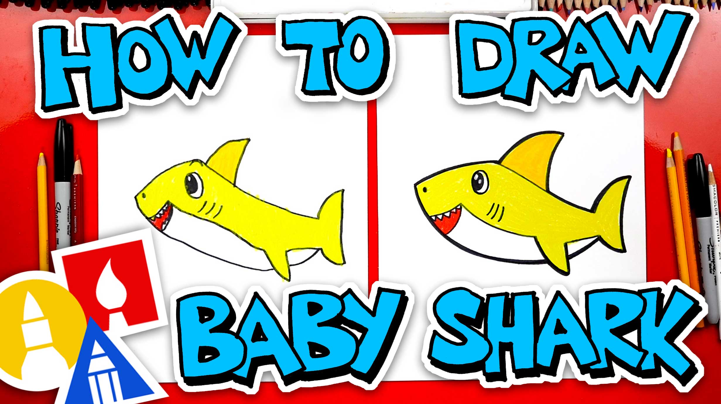How to Draw a Cute Shark - Easy Pictures to Draw - YouTube