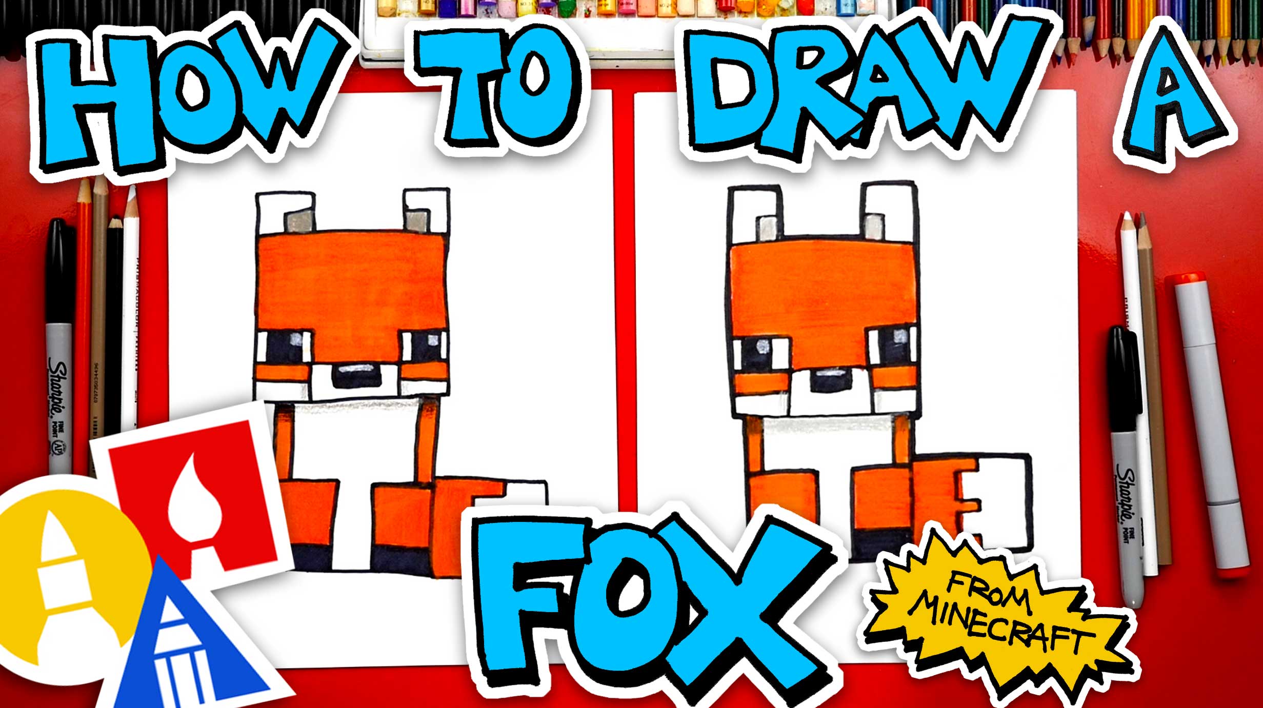 How To Draw A Fox From Minecraft - Art For Kids Hub